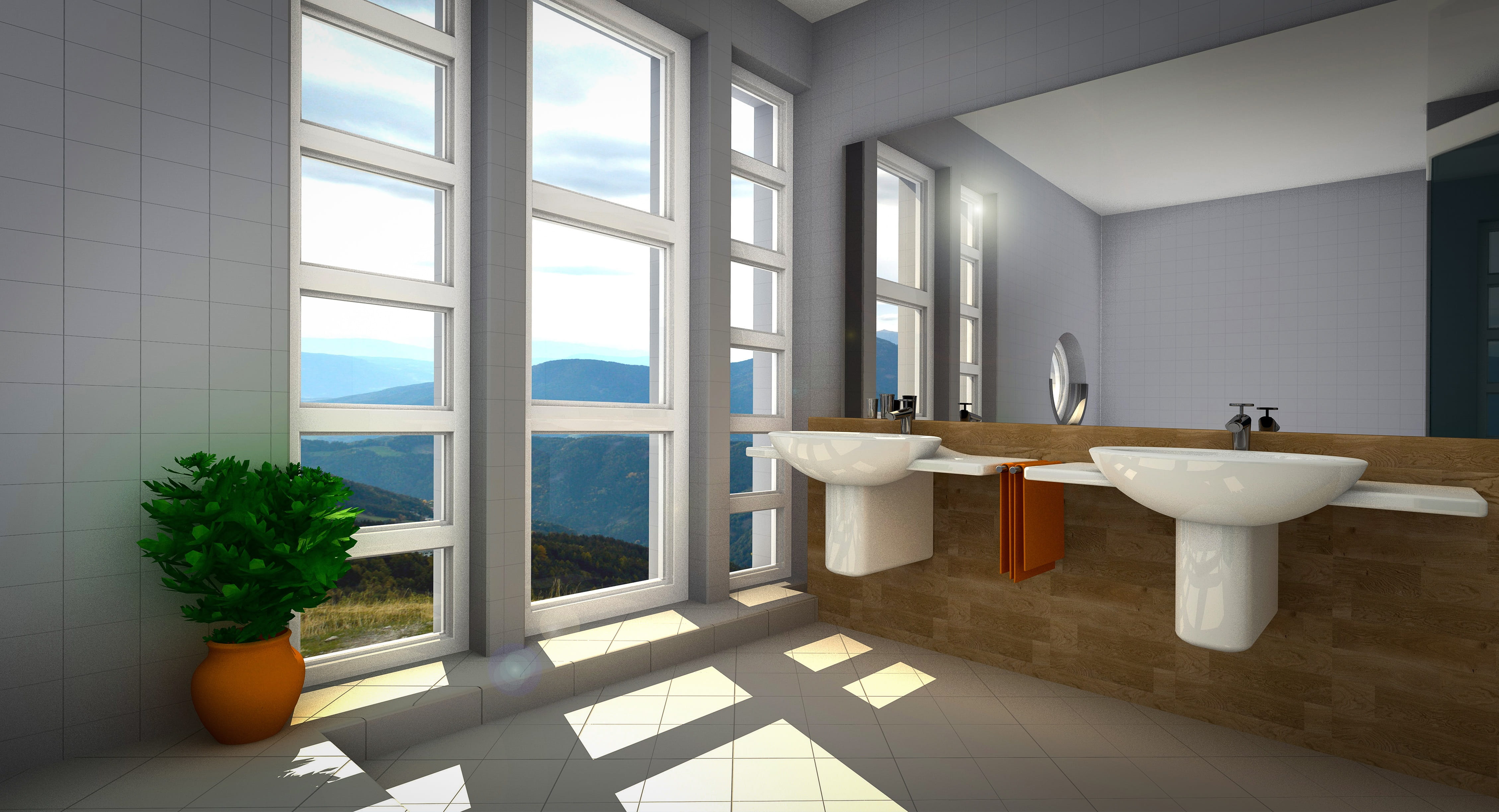 indoors, architecture visualization, architecture, luxury, domestic life, household equipment, home interior, apartment, day, tiled floor, room, domestic room, HD Wallpaper