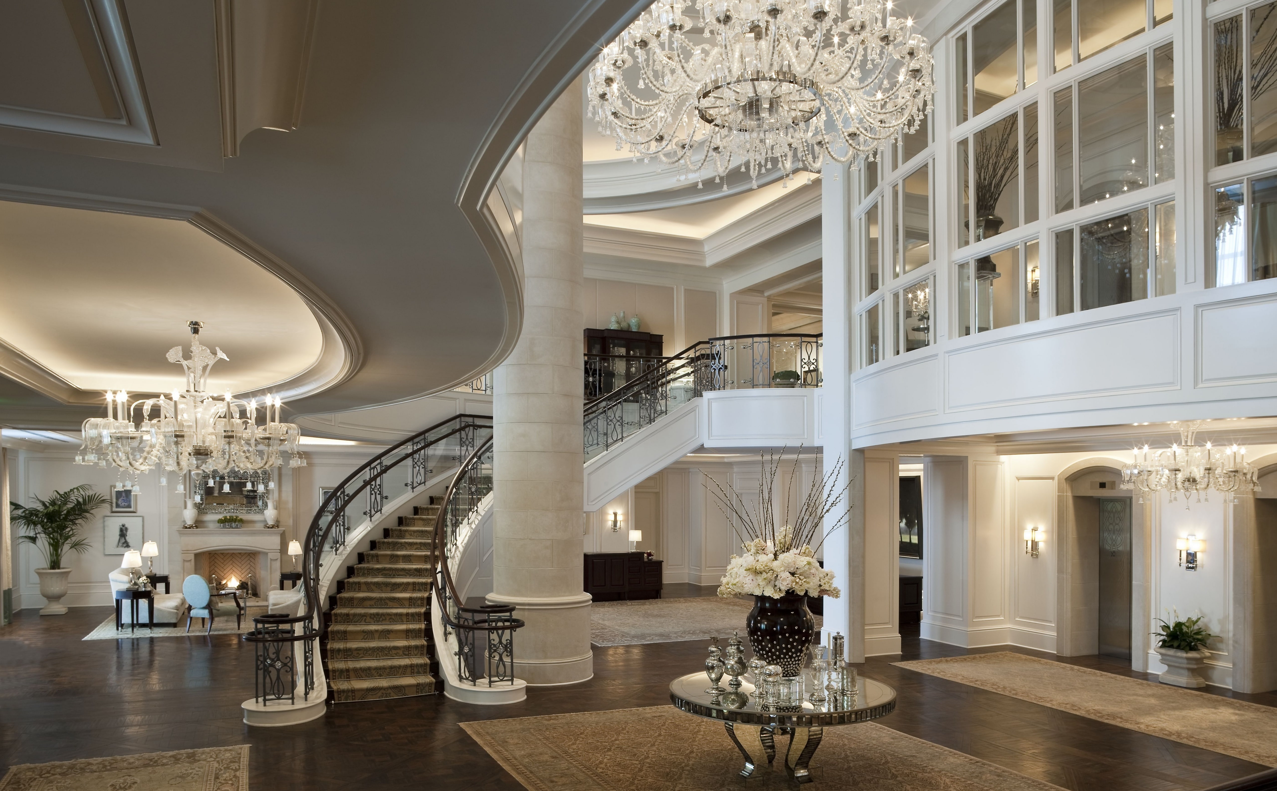 building, luxury, wealth, clear, Design, lighting equipment, ceiling, window, chandelier, architectural column, illuminated, no people, lobby, Architecture, HD Wallpaper