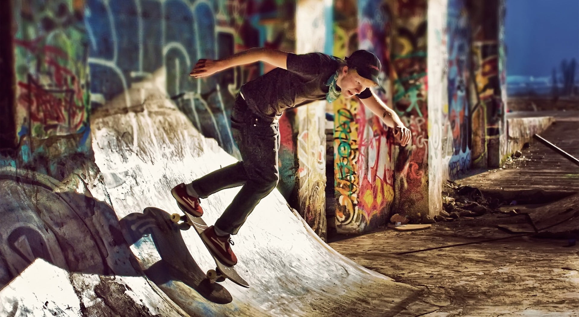 young adult, adult, graffiti, lifestyles, digital composite, women, skateboard, full length, real people, 1080P, men, casual clothing, outdoors, architecture, HD Wallpaper