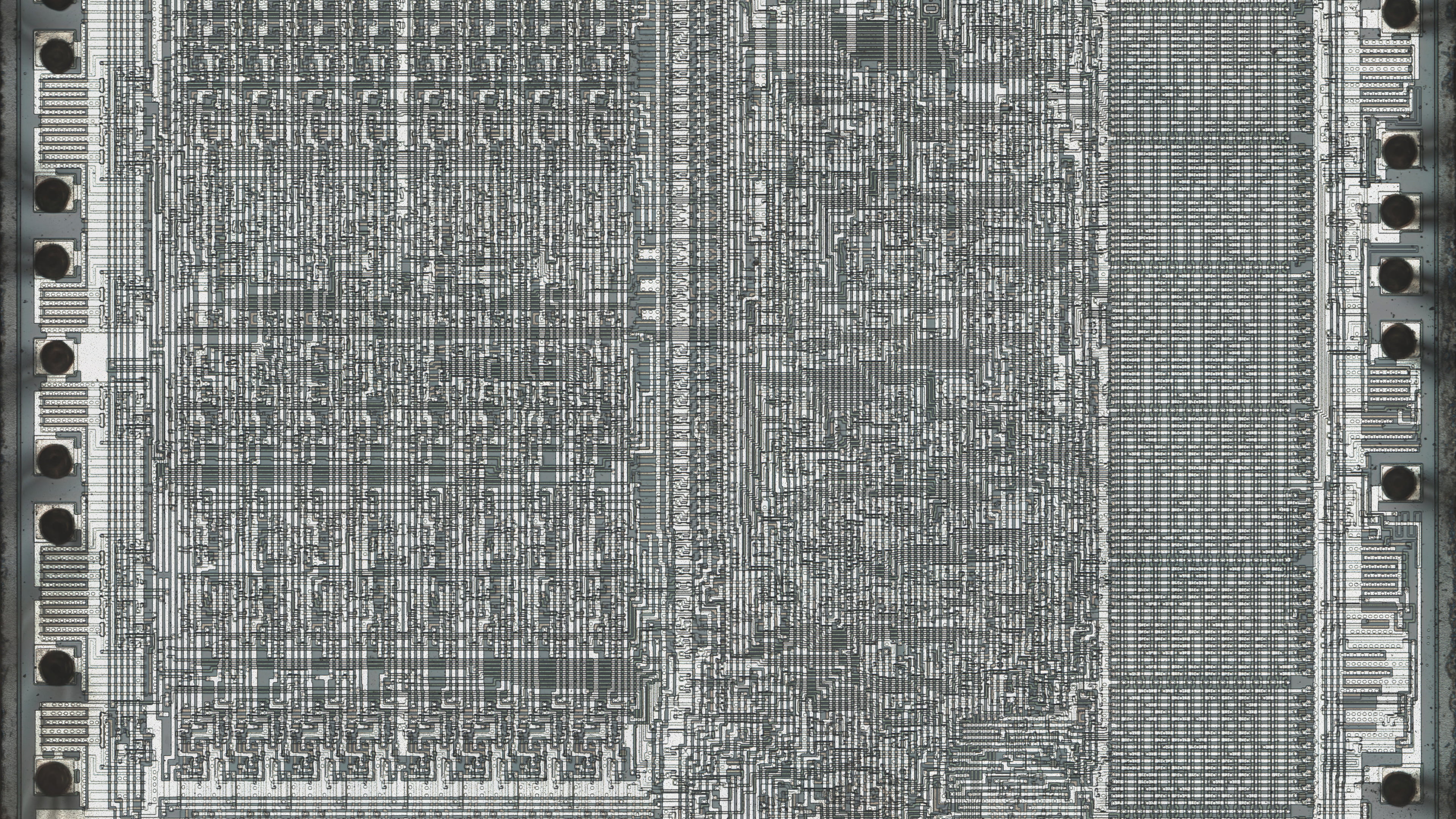 integrated circuits, electronics, CPU, microscopic, 4K, MOS 6502, HD Wallpaper