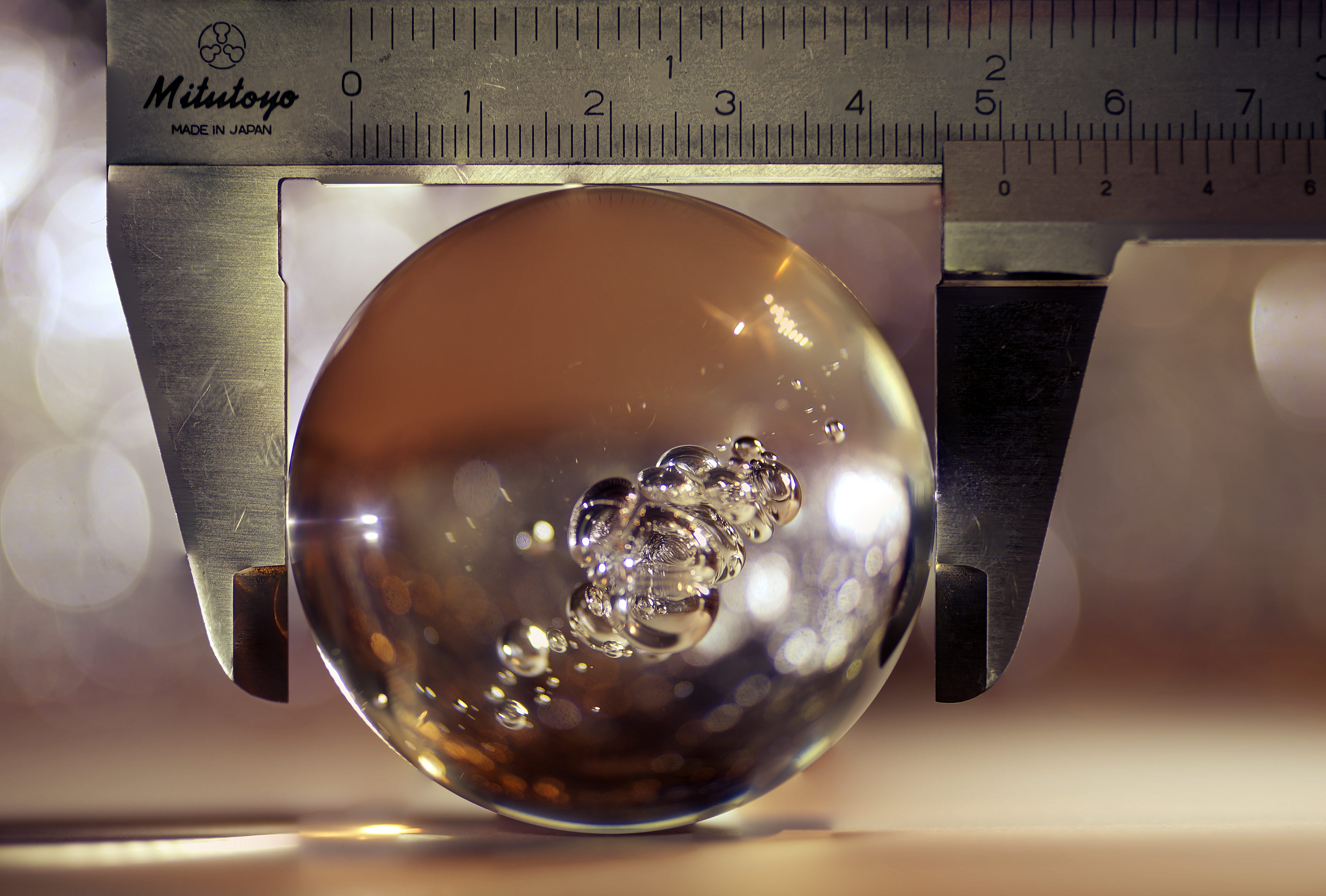 mitutoyo, illustration, no people, macro, still life, glass-ball, freshness, sphere, closeup, fragility, close-up, brown, food and drink, 5K, technology, HD Wallpaper