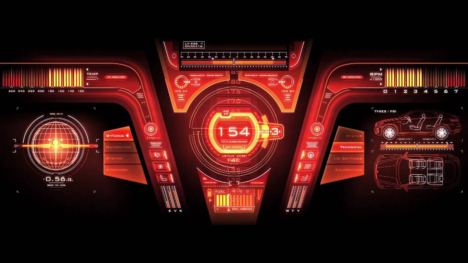 1080P, slot machine, neon, mode of transportation, sign, indoors, illuminated, record player, dark, western script, safety, red, black background, device, HD Wallpaper