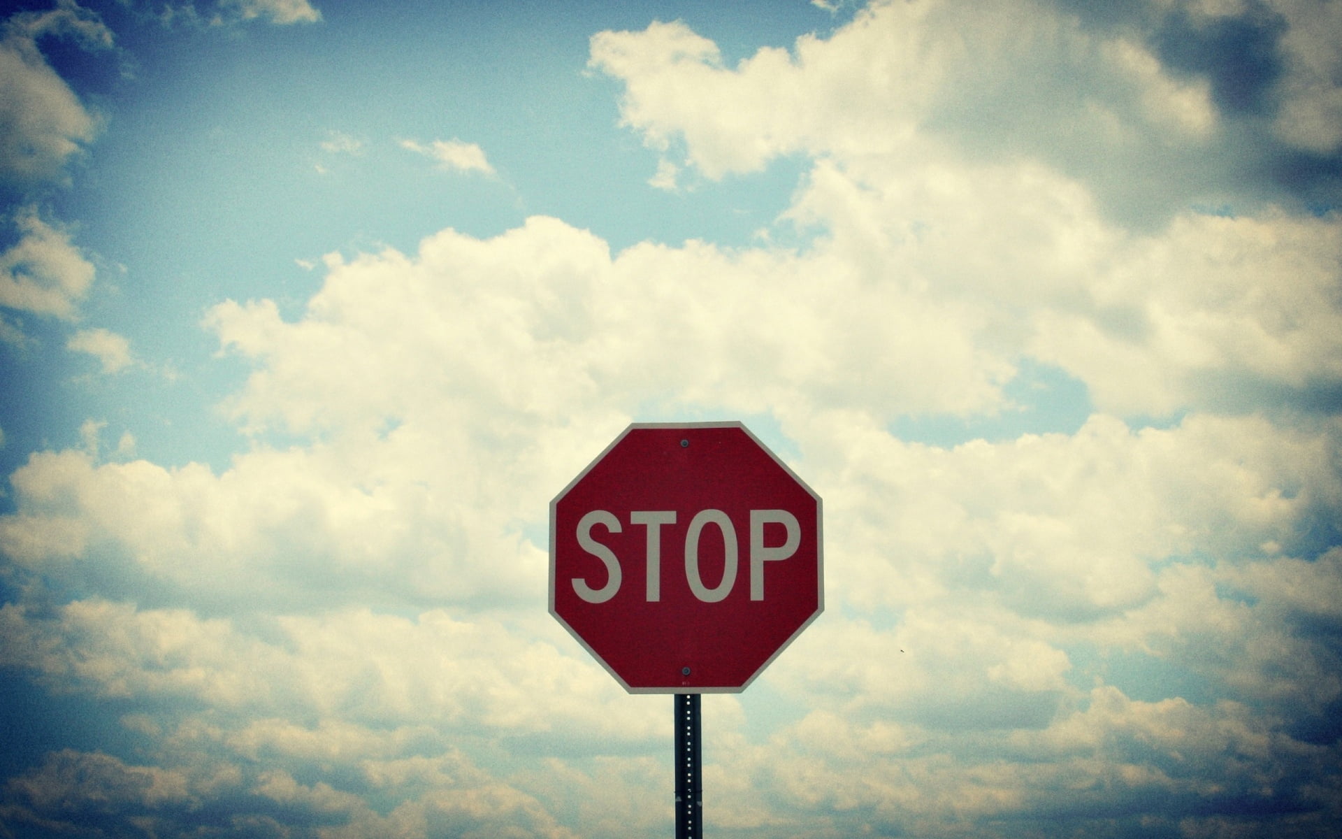 cloud - Sky, nature, transportation, symbol, signage, red, danger, communication, road Warning Sign, direction, clouds, stop, warning Sign, copy Space, HD Wallpaper