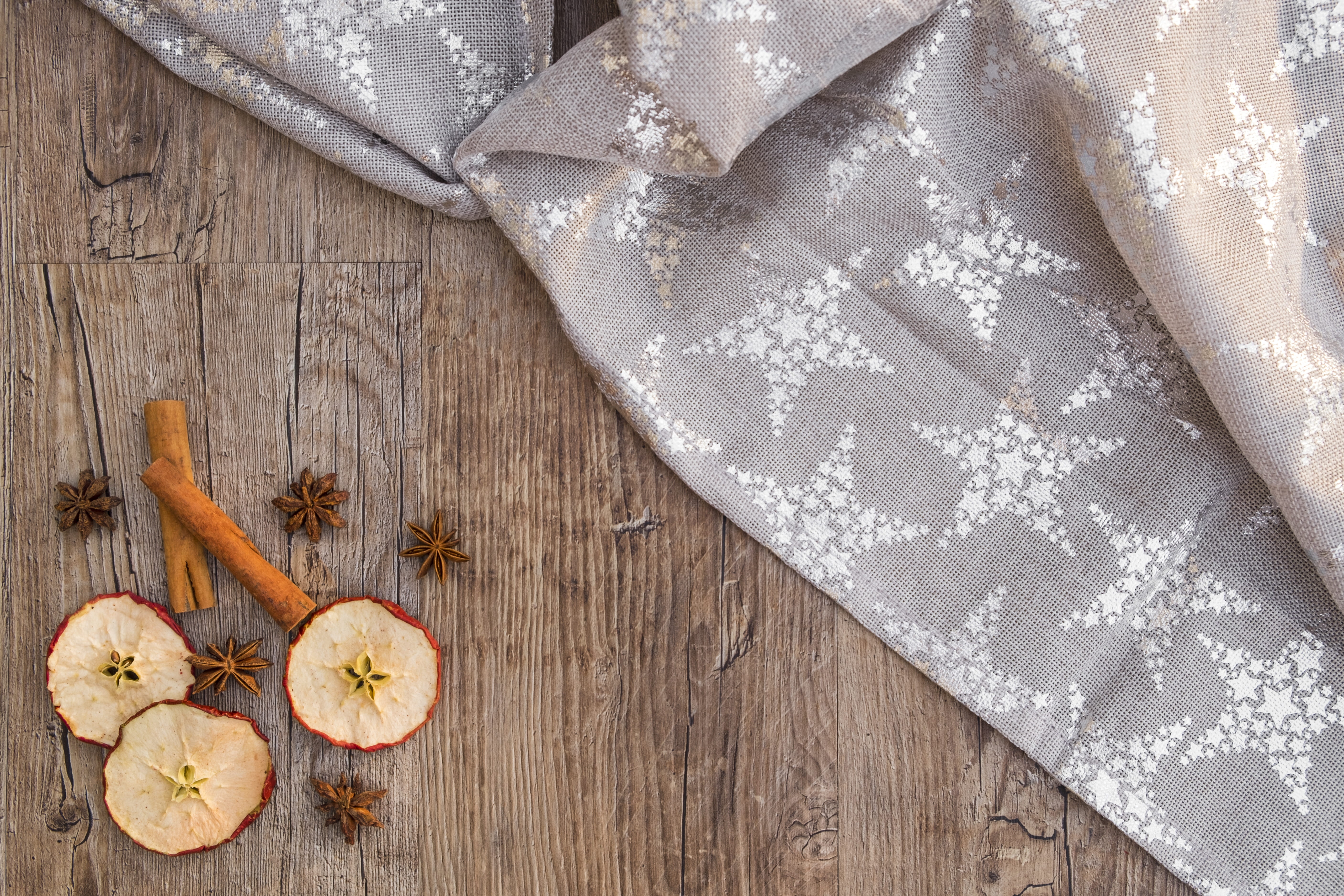still life, star anise, christmas decorations, fruits, cinnamon sticks, medium group of objects, freshness, poinsettia, close-up, directly above, map, high angle view, HD Wallpaper