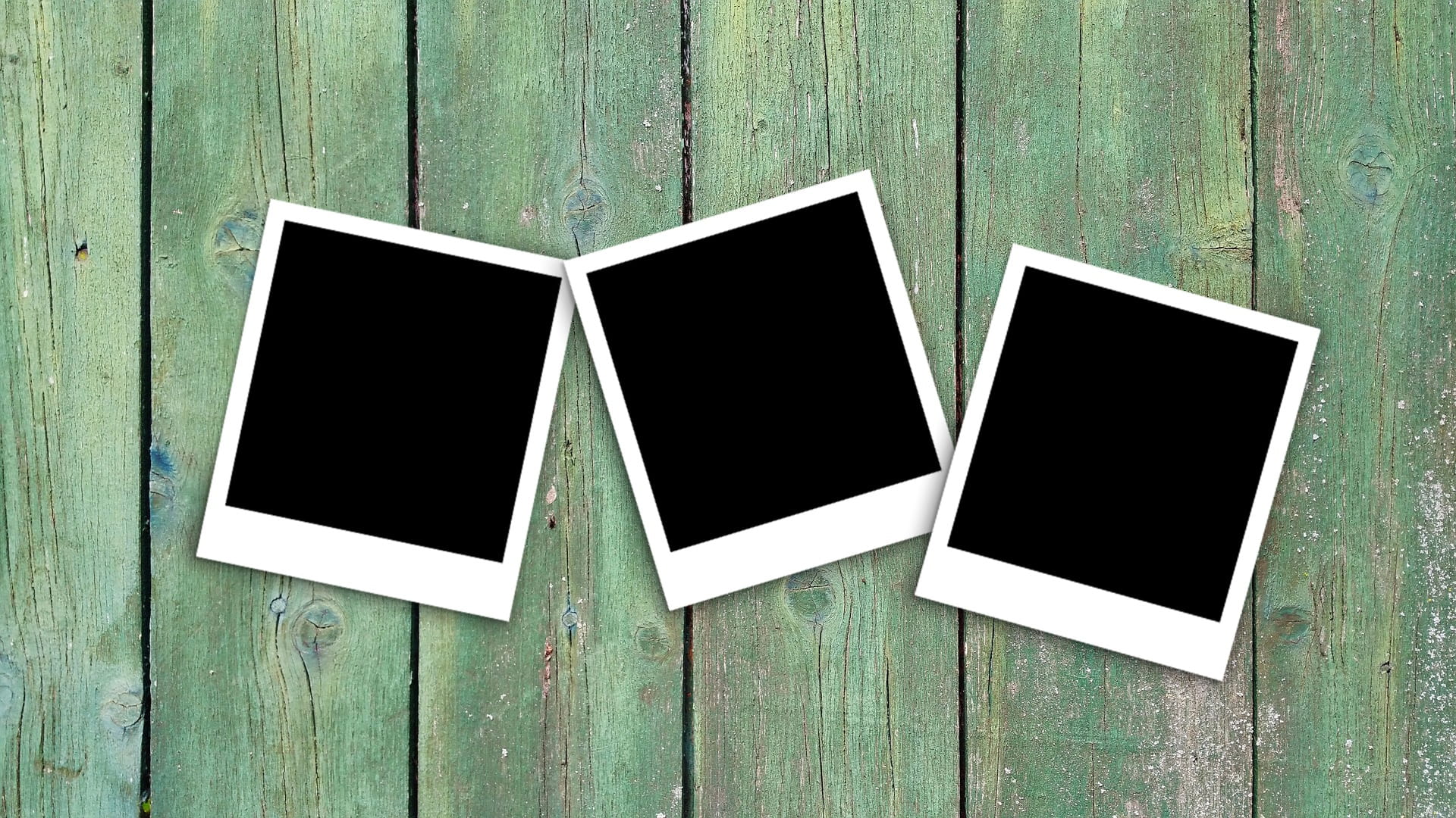 picture frame, pattern, group of objects, wood, old, blank, instant camera, copy space, creativity, deco, green color, no people, close-up, frame, empty, HD Wallpaper