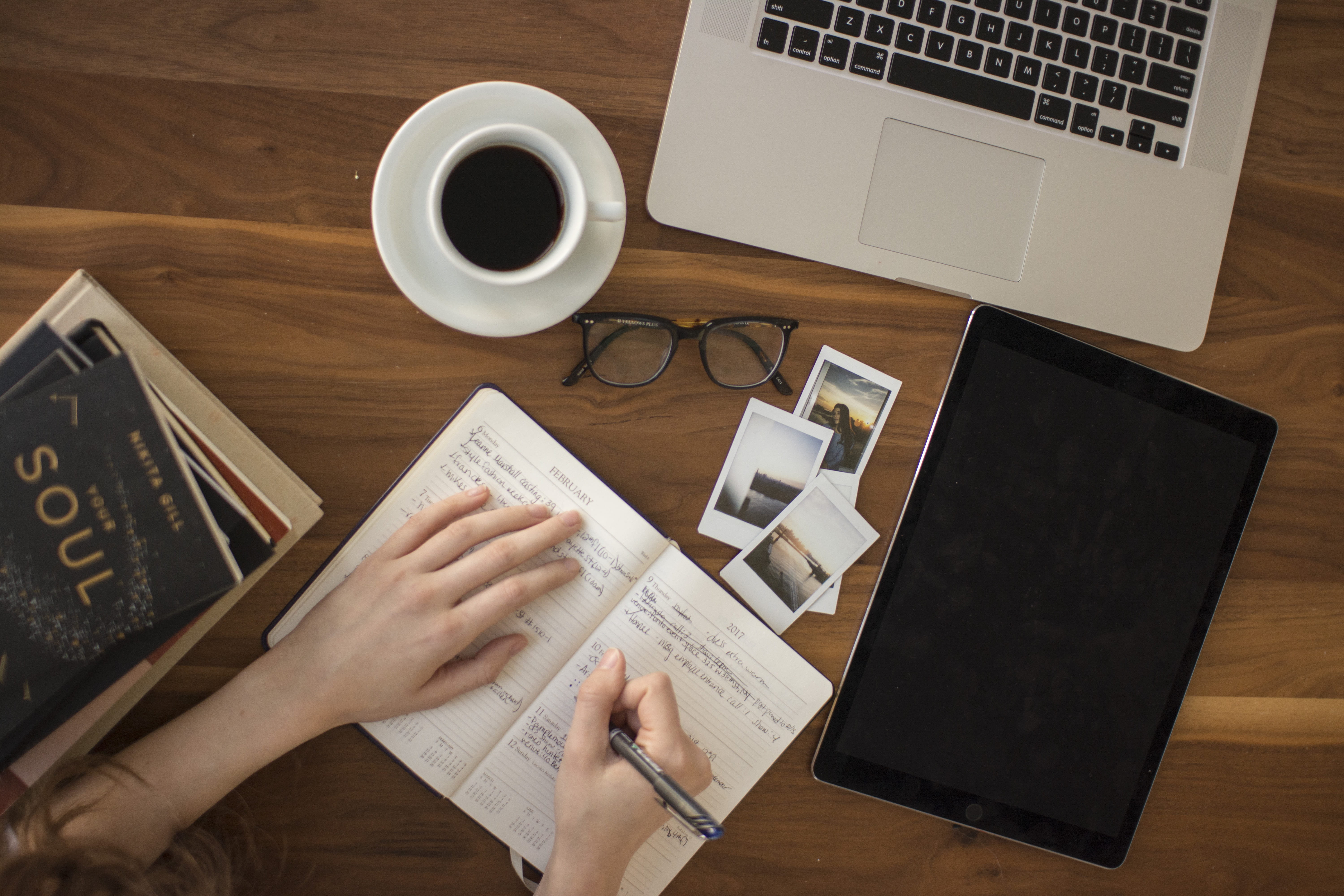 holding, coffee, communication, high angle view, indoors, person, drink, food and drink, cup, connection, keyboard, woman, overhead, technology, human hand, HD Wallpaper
