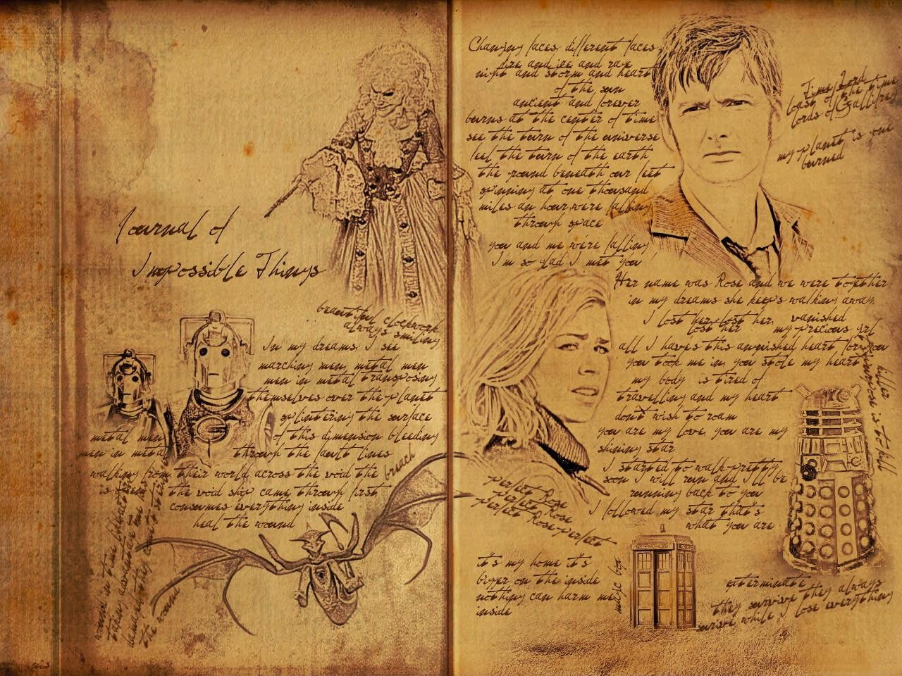 page, retro styled, printed, text, brown, sheet, dirt, no people, stained, communication, the past, dirty, Doctor Who, document, publication, history, book, HD Wallpaper