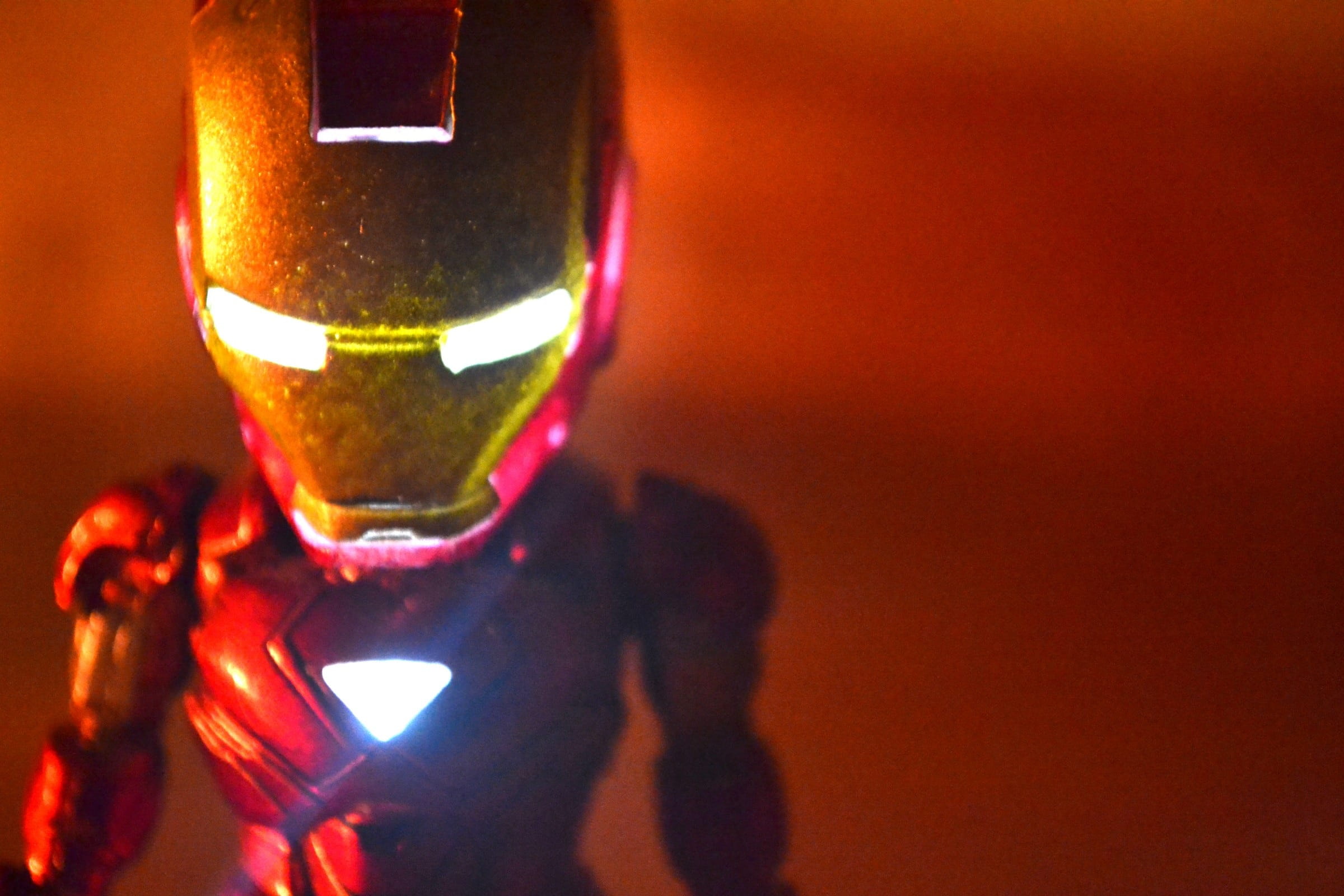 shiny, wall - building feature, glass - material, hero, macro, character, heat - temperature, futuristic, man, robotic, illuminated, superhero, flame, robot, HD Wallpaper