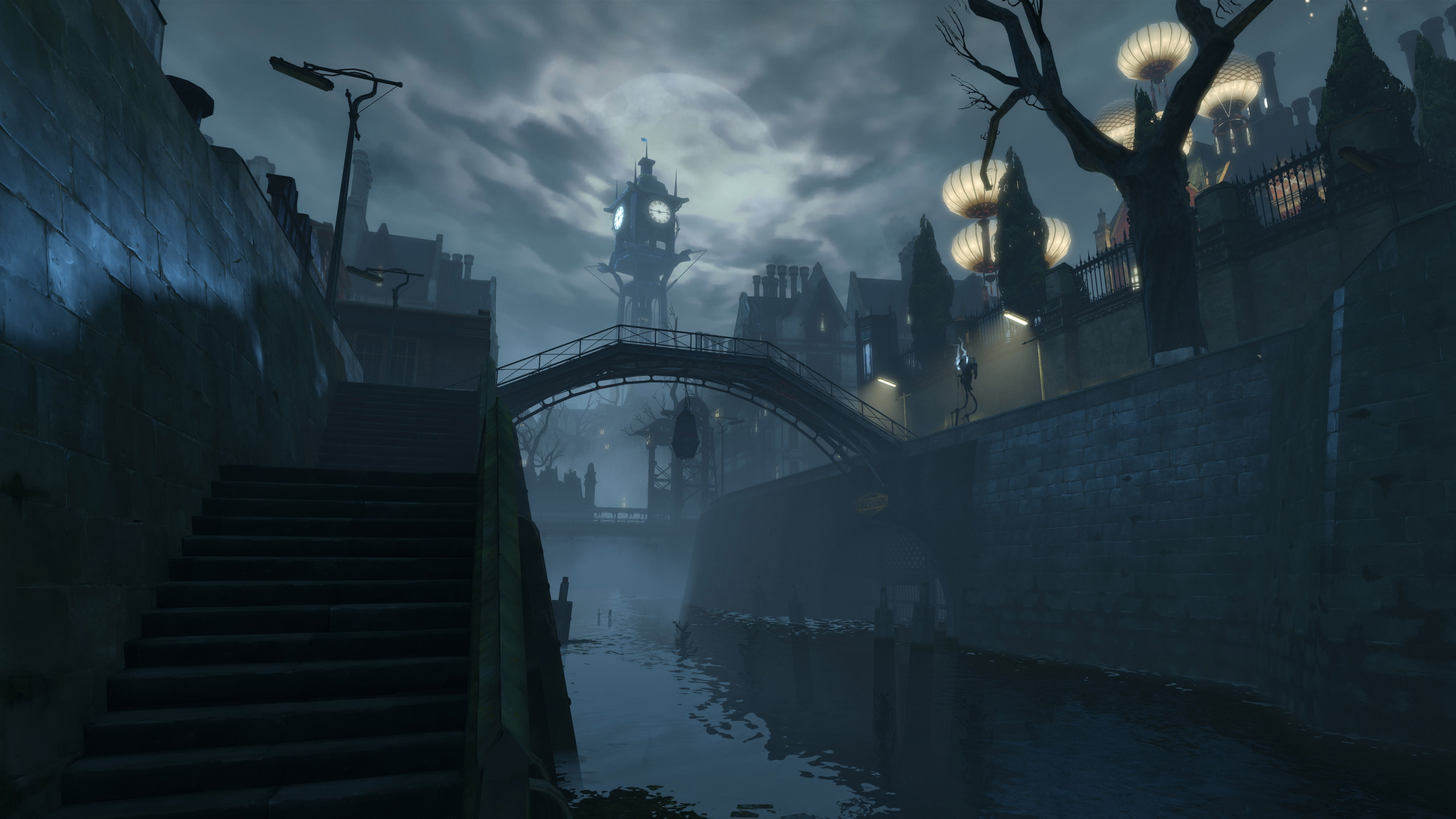 Arkane Studios, 5K, channel, art, the city, Danuoll, city, Dishonored, river, the game, street, HD Wallpaper
