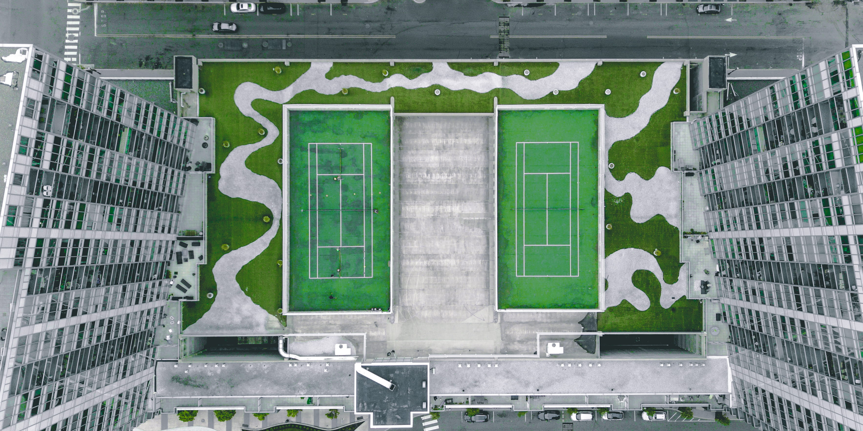 maze, sports, plot, building exterior, road, wiring, day, built structure, transportation, residential district, business, basketball, 2K, badminton, door, HD Wallpaper