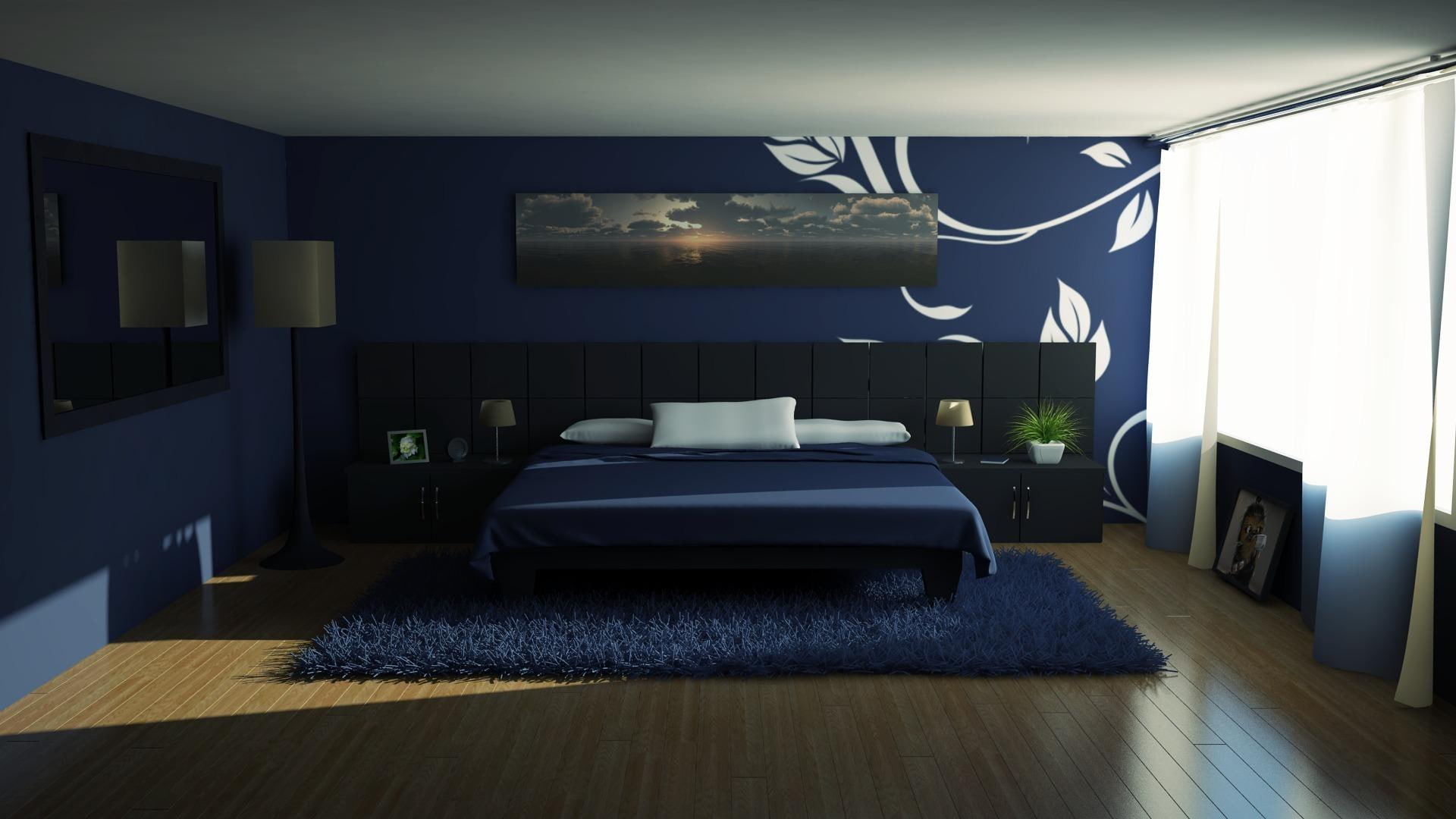 bedroom, beautiful, rooms, modern, architecture, 1080P, nature and landscapes, design, HD Wallpaper