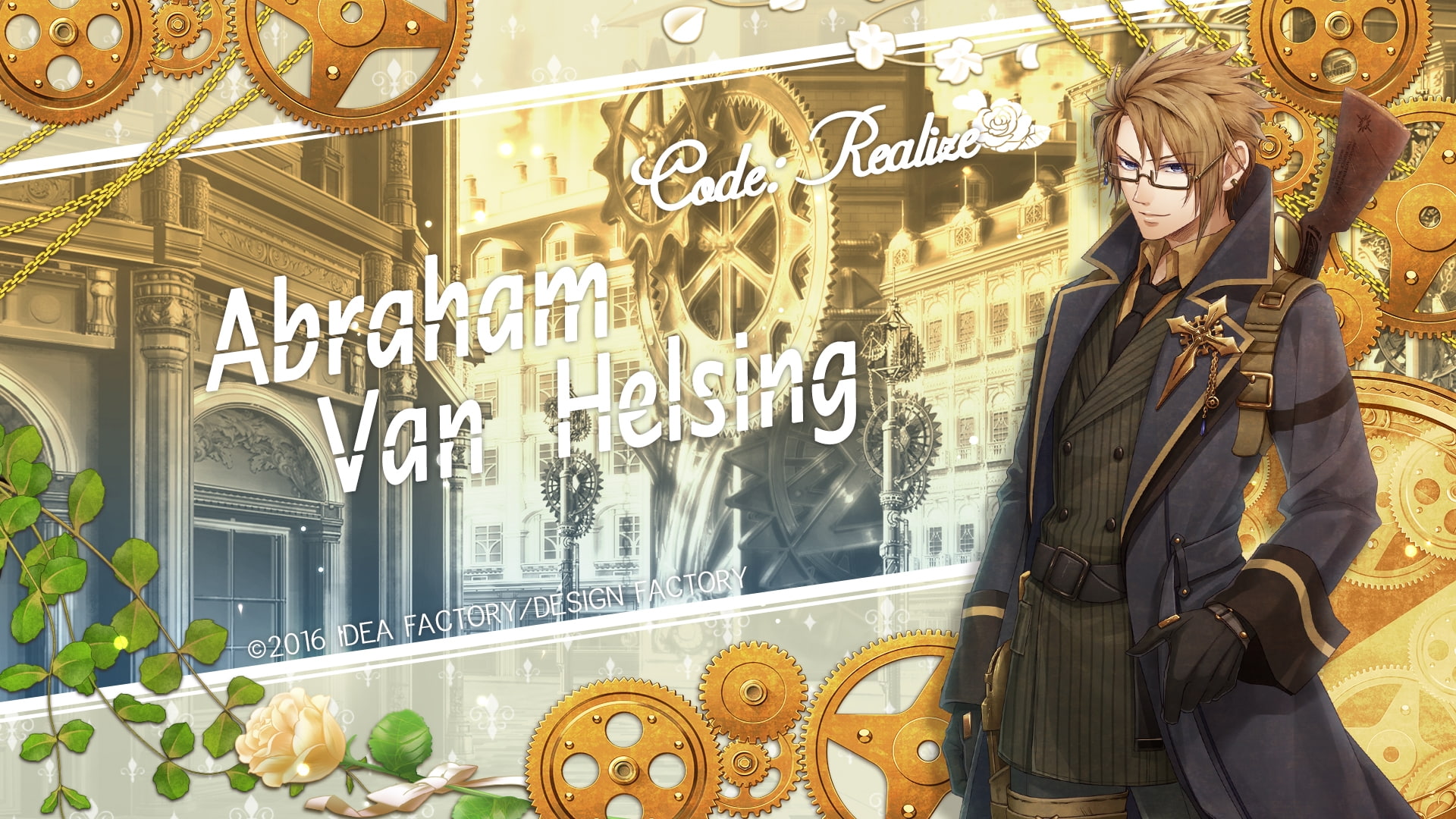 outdoors, abraham van helsing, front view, religion, day, code: realize sousei no himegimi, three quarter length, building, gun, text, art and craft, visual novel, HD Wallpaper