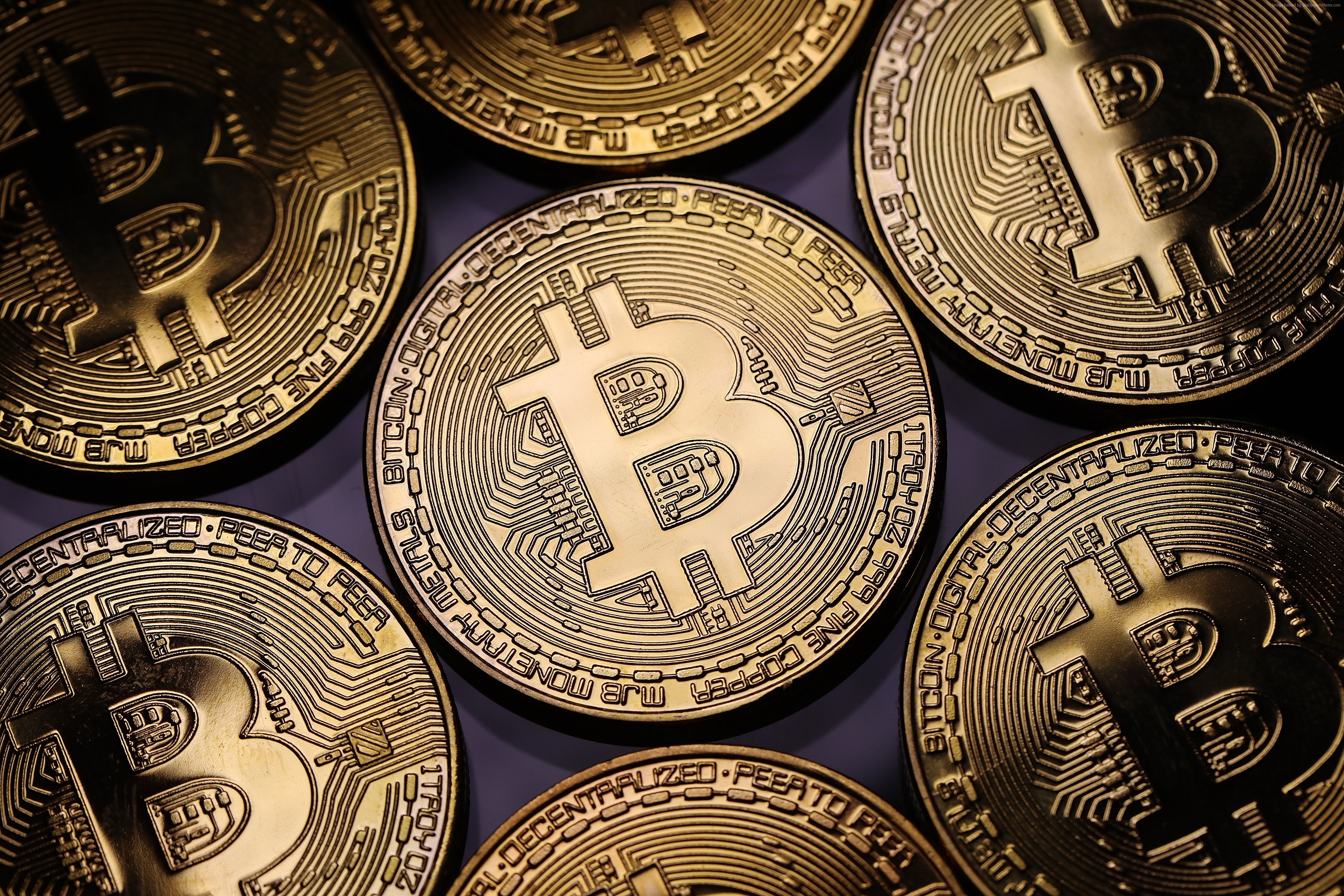 4K, Bitcoin, 4K, gold, HD Wallpaper