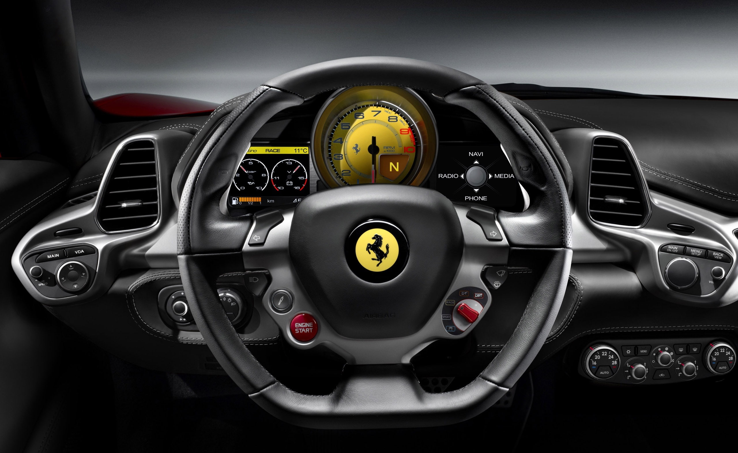 italia, silver colored, speed, black color, gauge, land vehicle, Cars, no people, supercar, sports car, vehicle interior, black, luxury, interior, wheel, HD Wallpaper