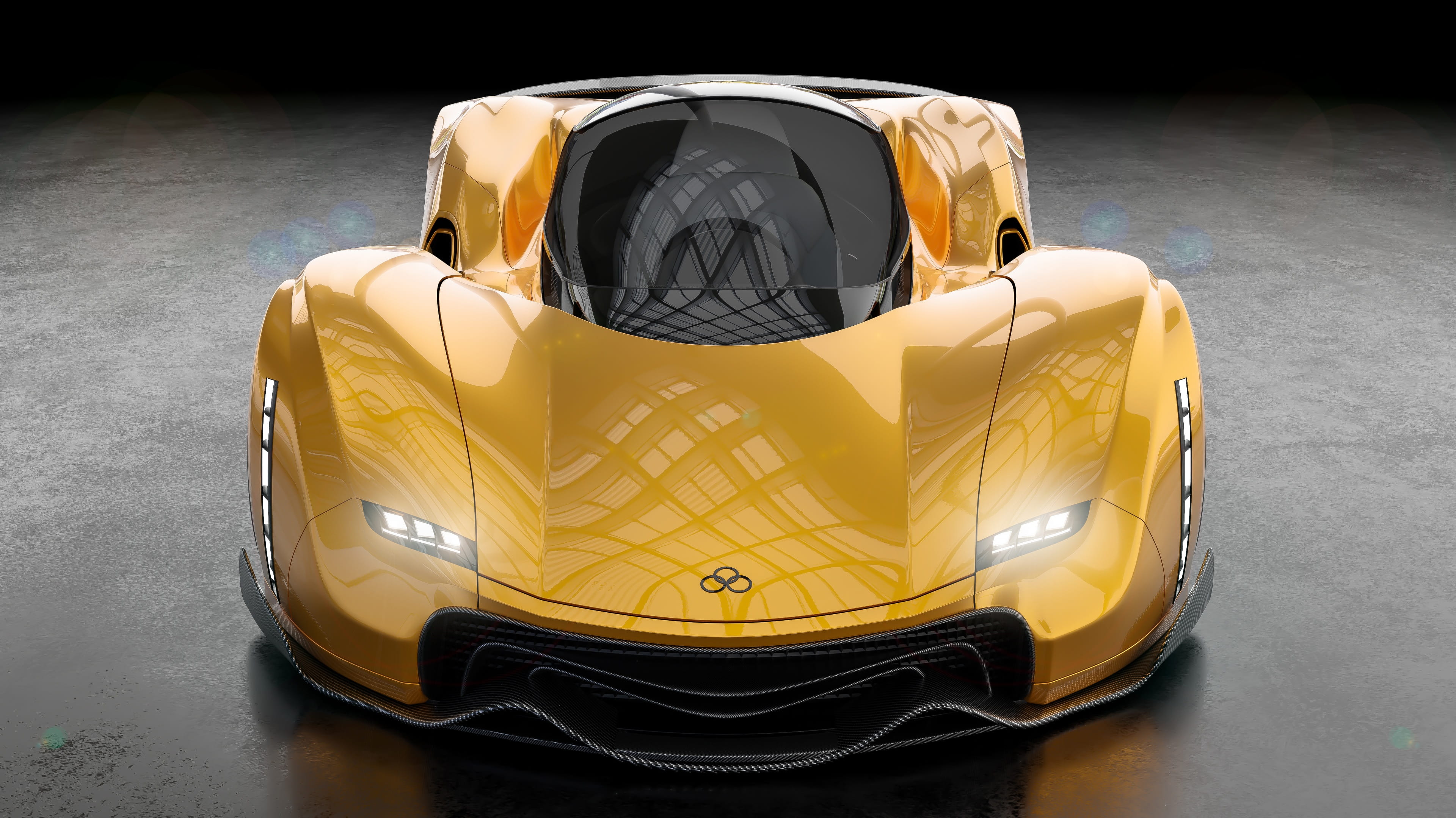 yellow, high angle view, reflection, close-up, mode of transportation, 4K, fast, vehicle, concept, automotive, drive, futuristic, day, land vehicle, automobile, HD Wallpaper