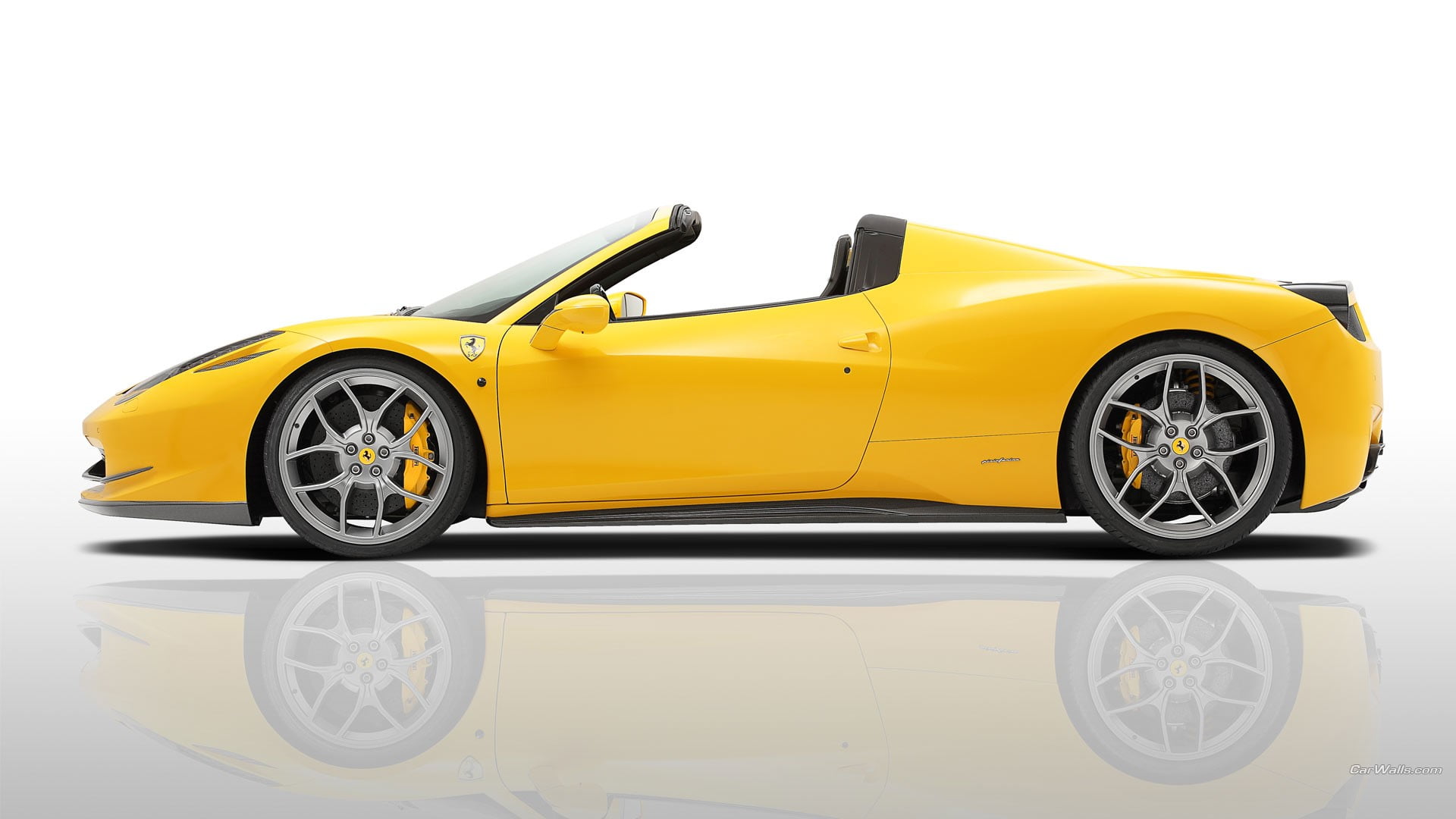 land vehicle, luxury, stationary, supercars, car, reflection, silver colored, yellow, copy space, mode of transportation, taxi, transportation, Ferrari 458, HD Wallpaper