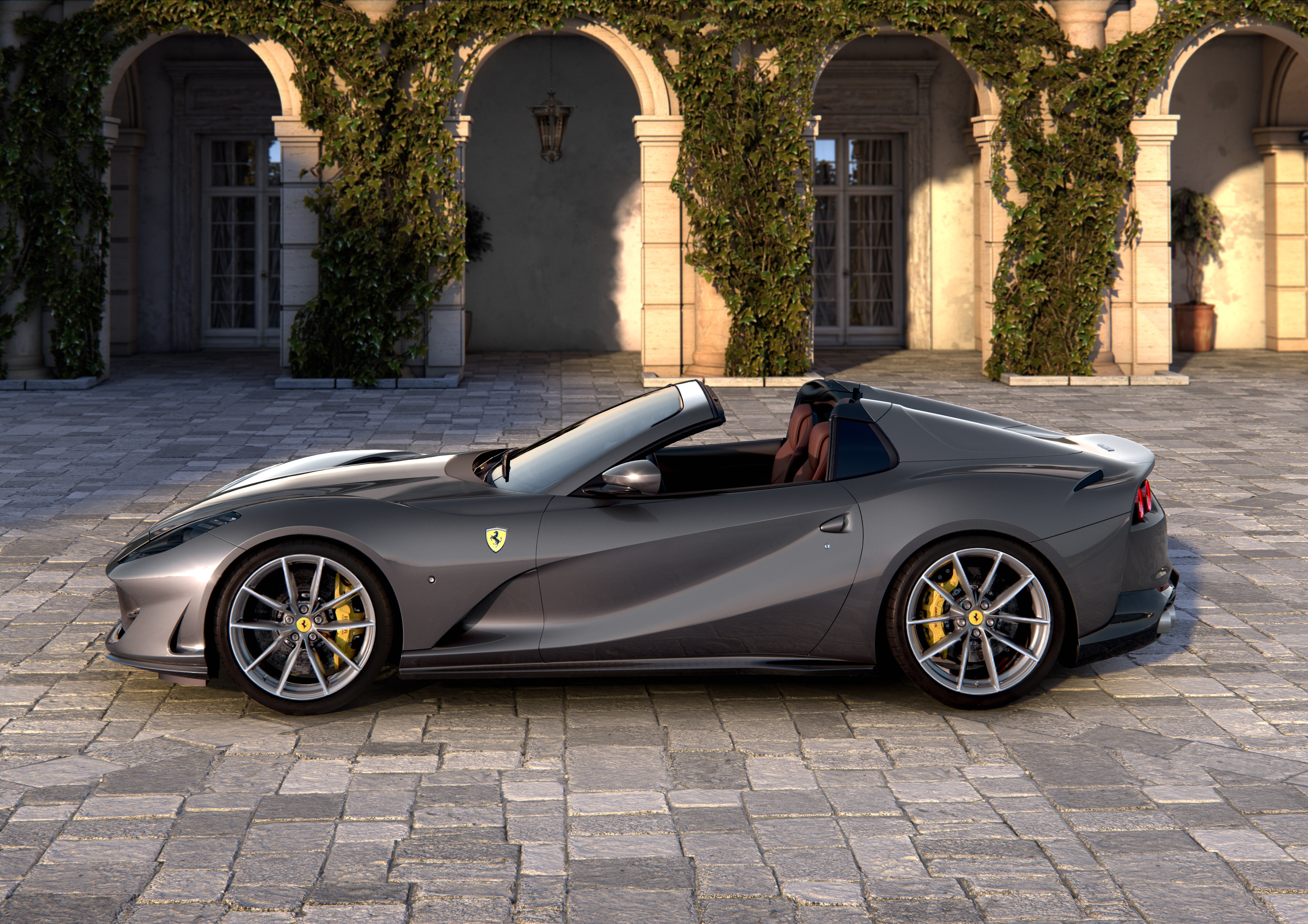 Sport Car, Ferrari 812 GTS, Silver Car, Car, Ferrari, Supercar, Vehicle, 4K, HD Wallpaper