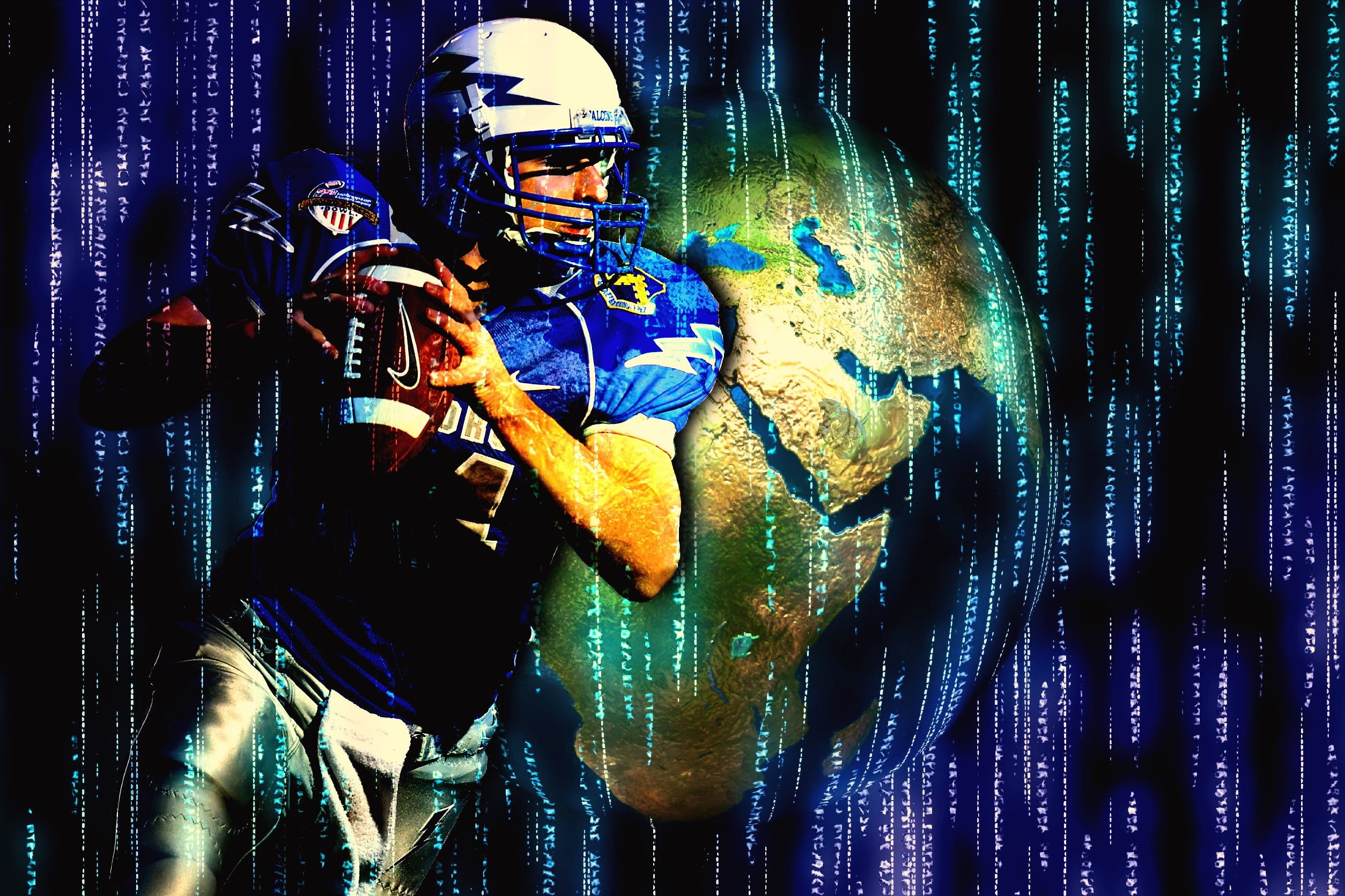 competition, light, digital composite, no, pop art, one, computer, dual, blue, popart, ball sports, overlay, real people, edit, technology, indoors, universe, HD Wallpaper
