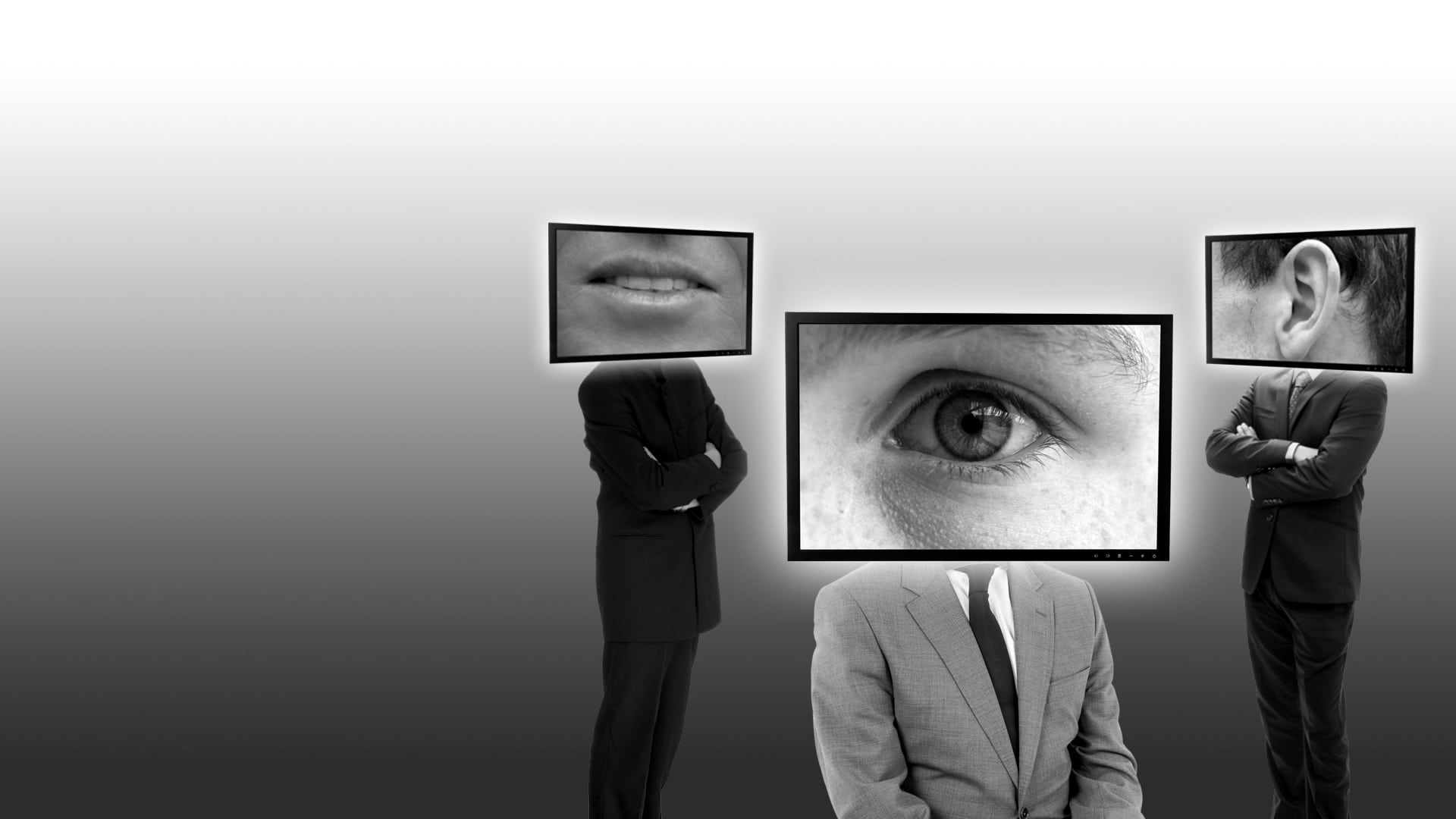 studio shot, young men, unrecognizable person, mac, face, three, screen, grayscale, spy, motif, 1080P, holding, one person, parts, desktop background, HD Wallpaper