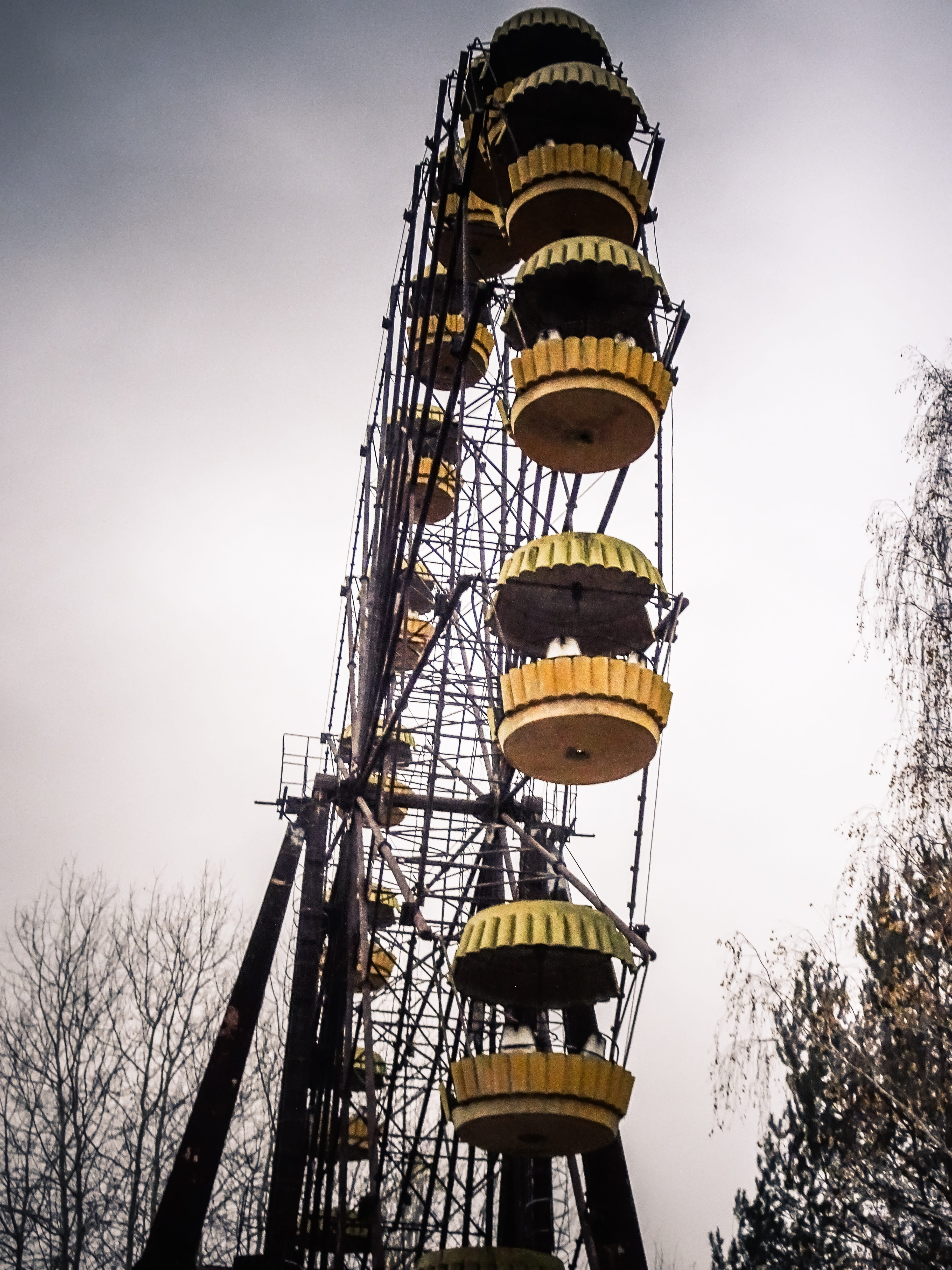 plant, radioactive, chernobylzone, 4K, built structure, nature, clear sky, slav, building exterior, attractions, arts culture and entertainment, park attractions, Phone HD Wallpaper