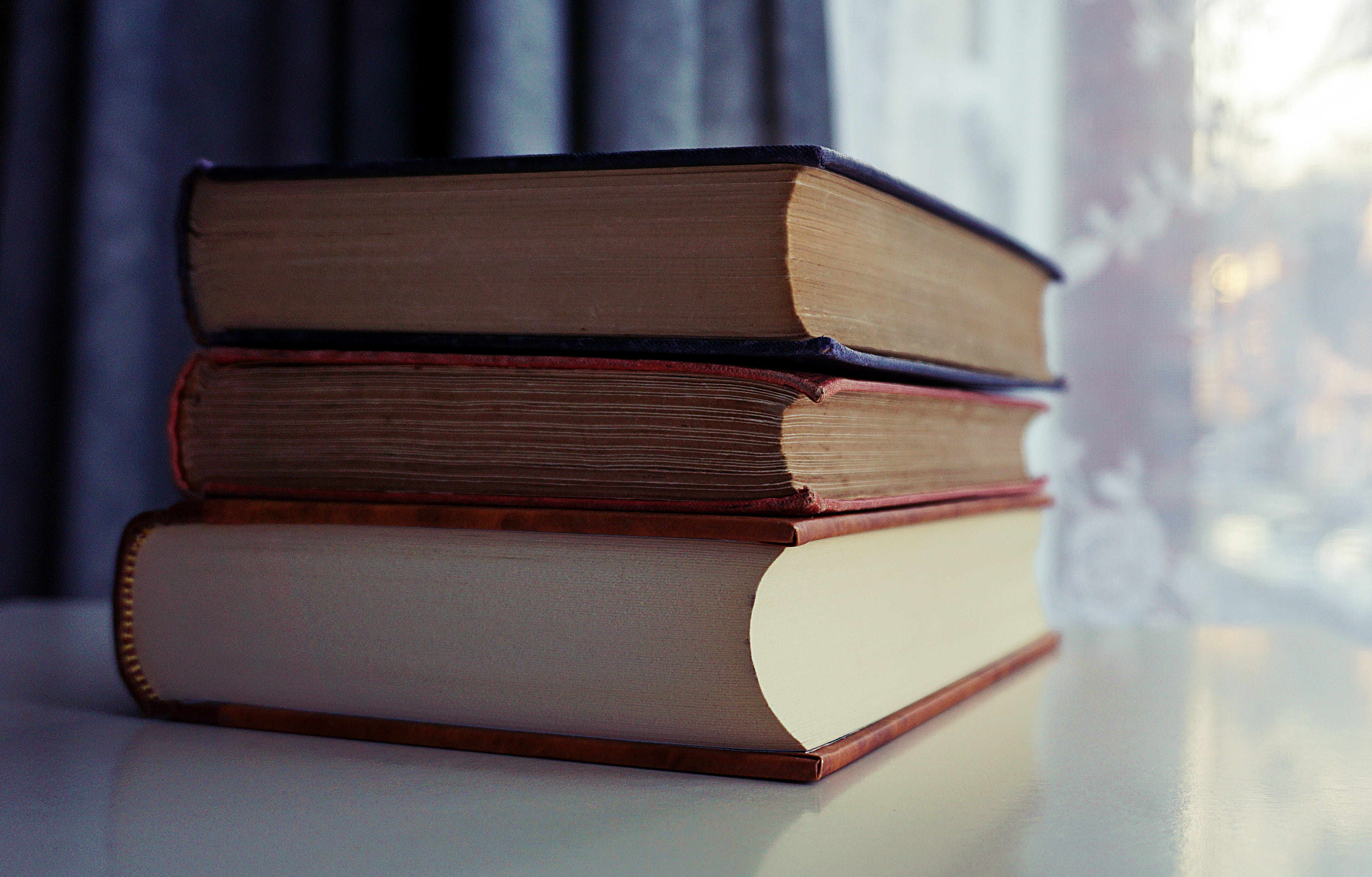 indoors, stack, book stack, textbook, piled, old, study, education, absence, data, in a row, expertise, 5K, research, studying, bookcase, book bindings, HD Wallpaper