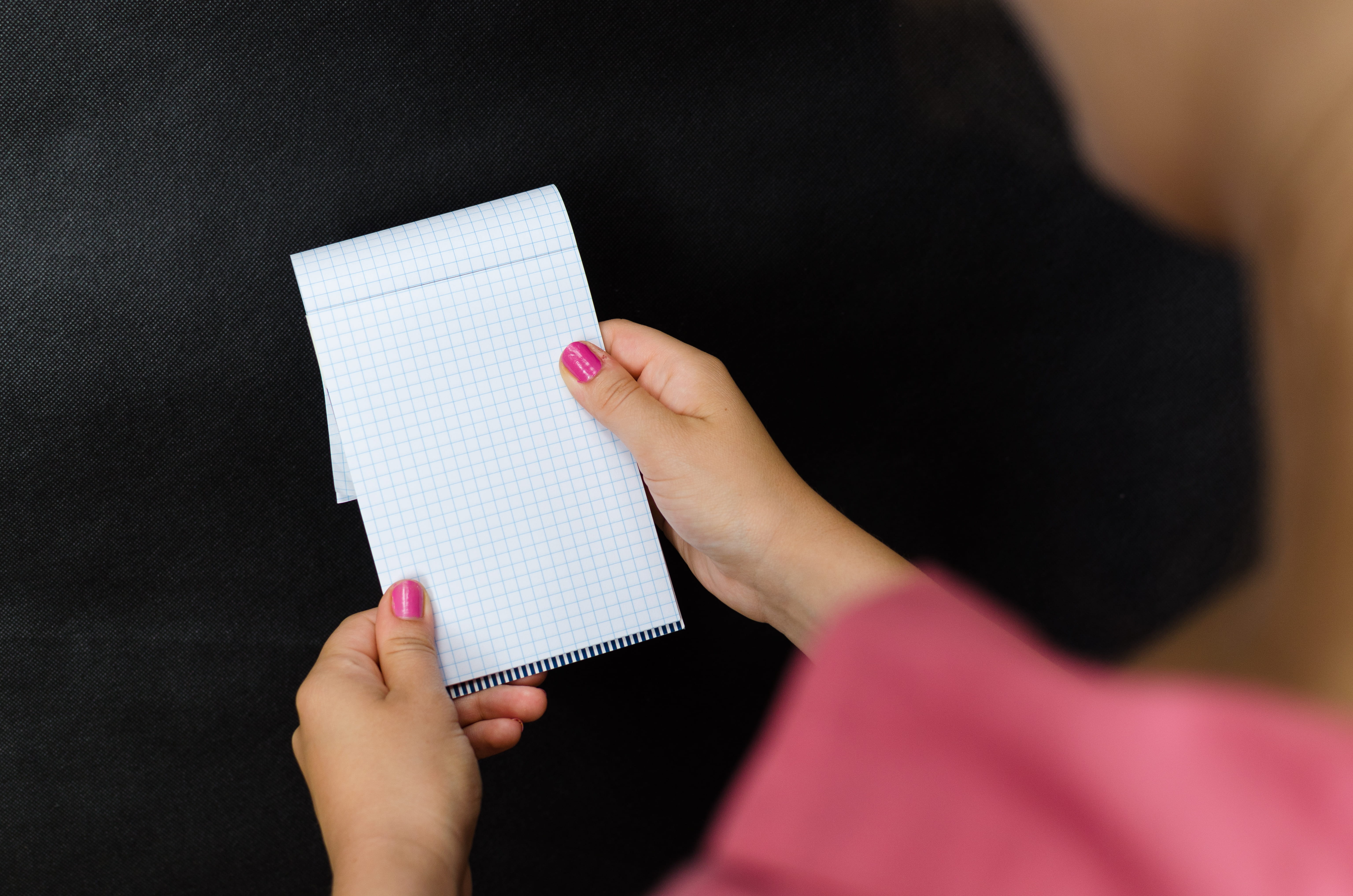 model, pink, student, education, notes, note, banner, note pad, businesswoman, human hand, suit, childhood, page, close-up, communication, learn, learning, HD Wallpaper