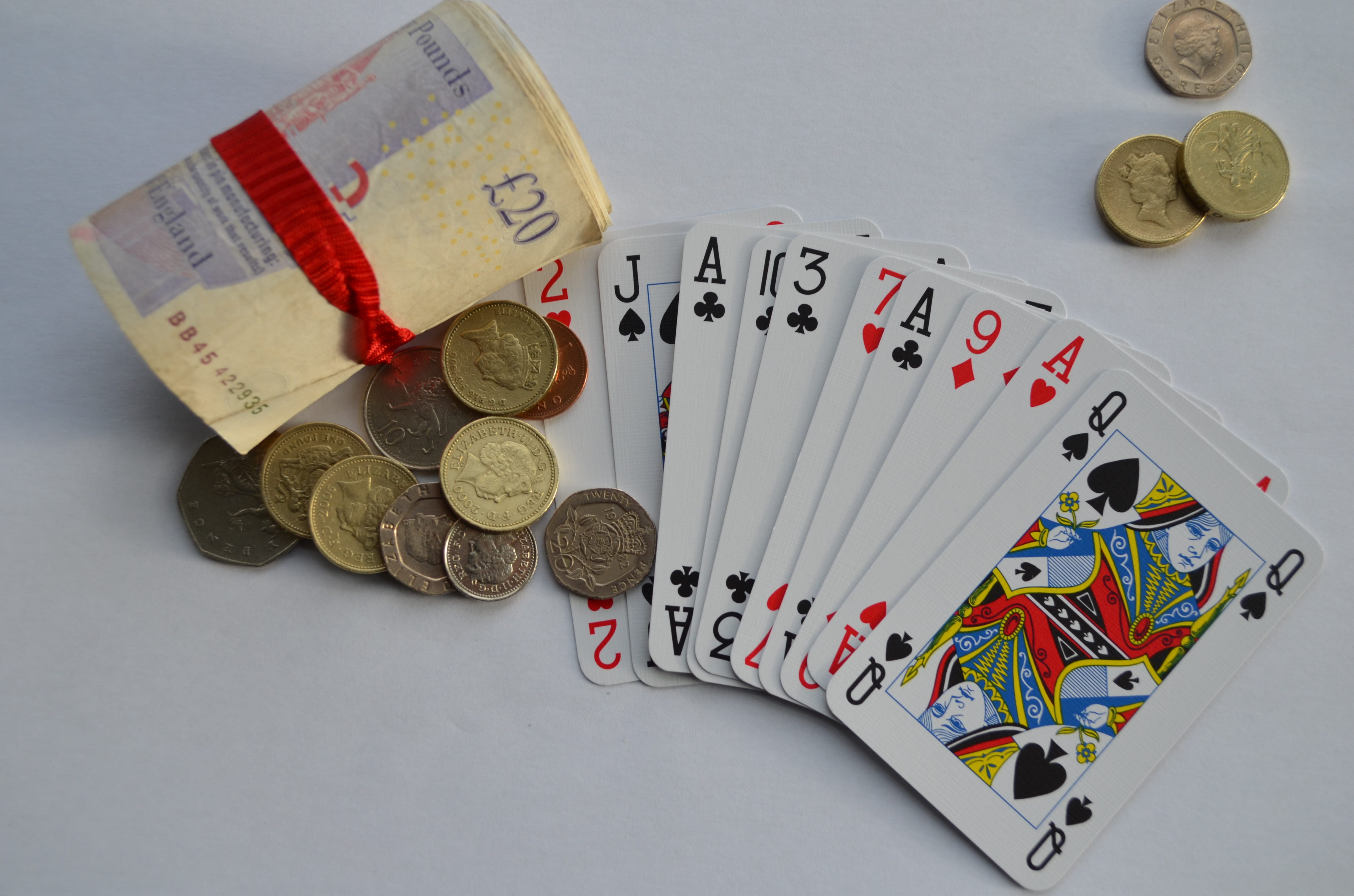 currency, 4K, card, amount, number, Gambling, success, studio shot, bet, cards, arts culture and entertainment, white background, background, indoors, HD Wallpaper