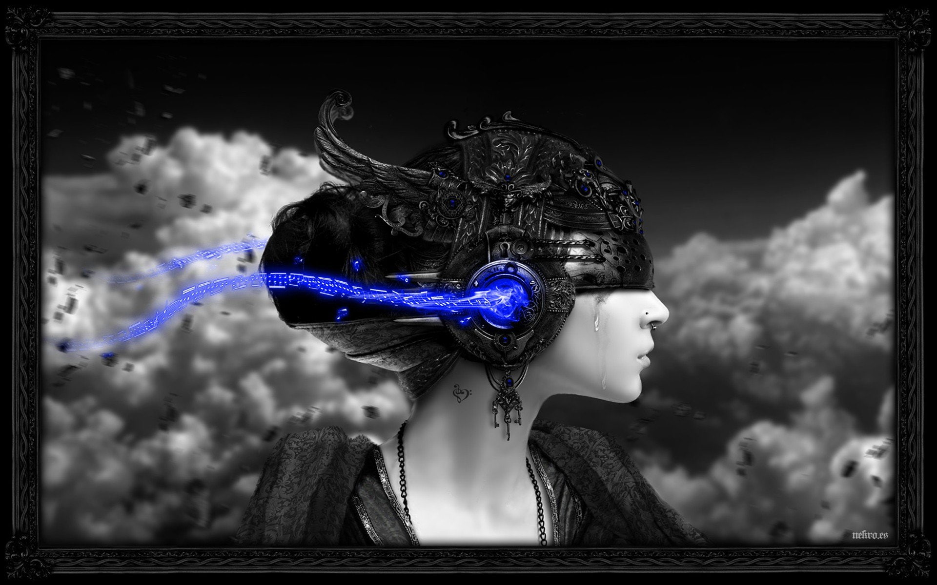 1080P, women, art, hd, Black, movies, px, x, 1920x1200 px, white, Light, and, Crying, Clouds, entertainment, Blue, HD Wallpaper