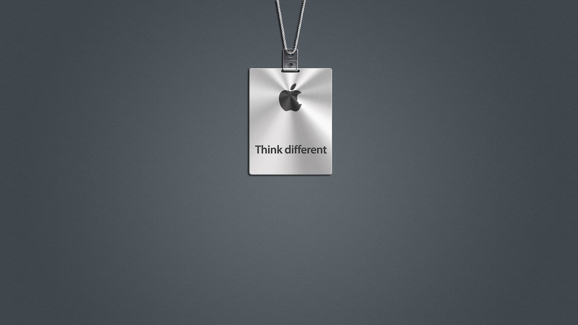1080P, logo, grey, Think Different, apple, mac, HD Wallpaper