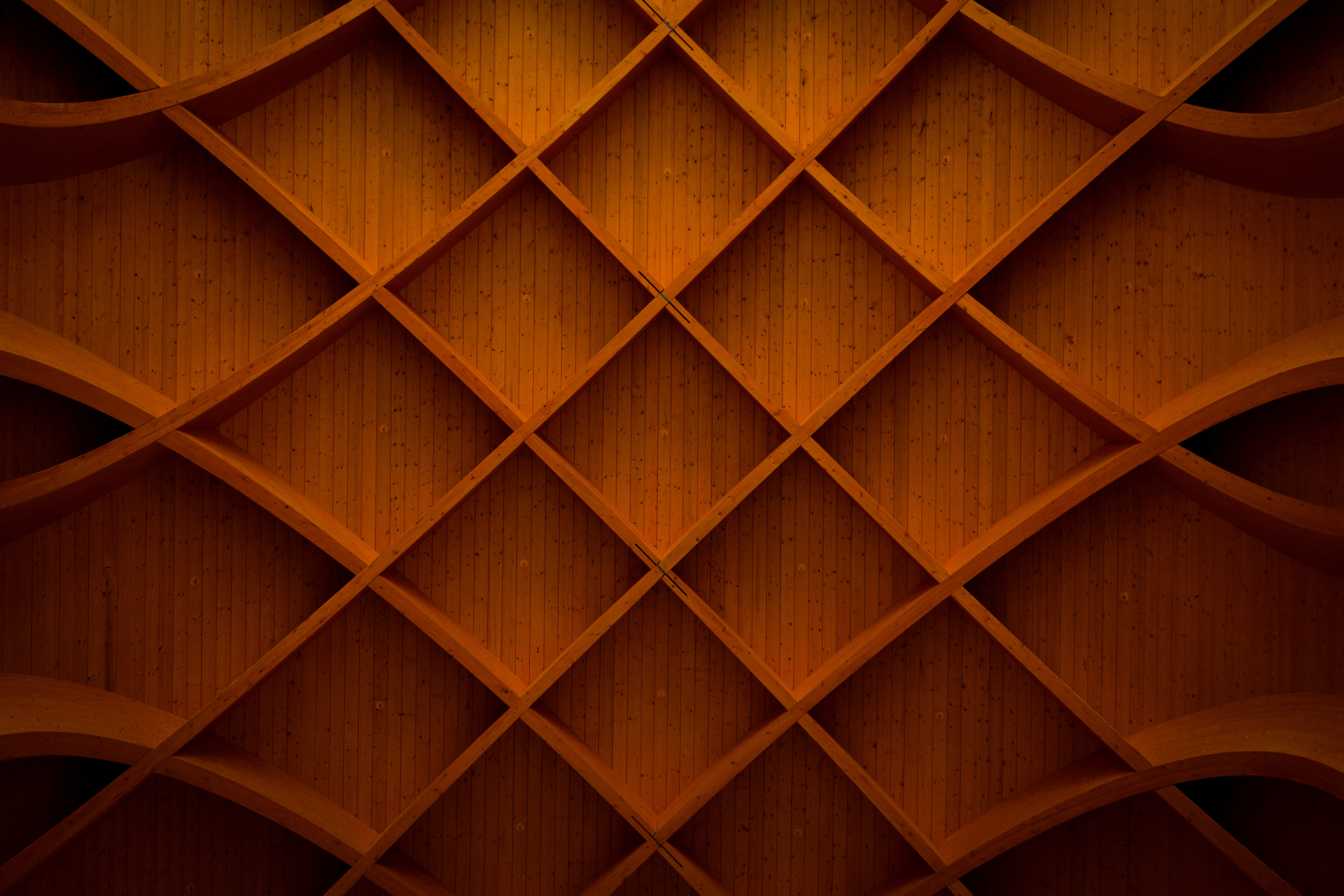 geometric shape, pattern, textured, ceiling, wood - material, indoors, design, full frame, shelf, close-up, no people, storage compartment, shape, wooden, HD Wallpaper