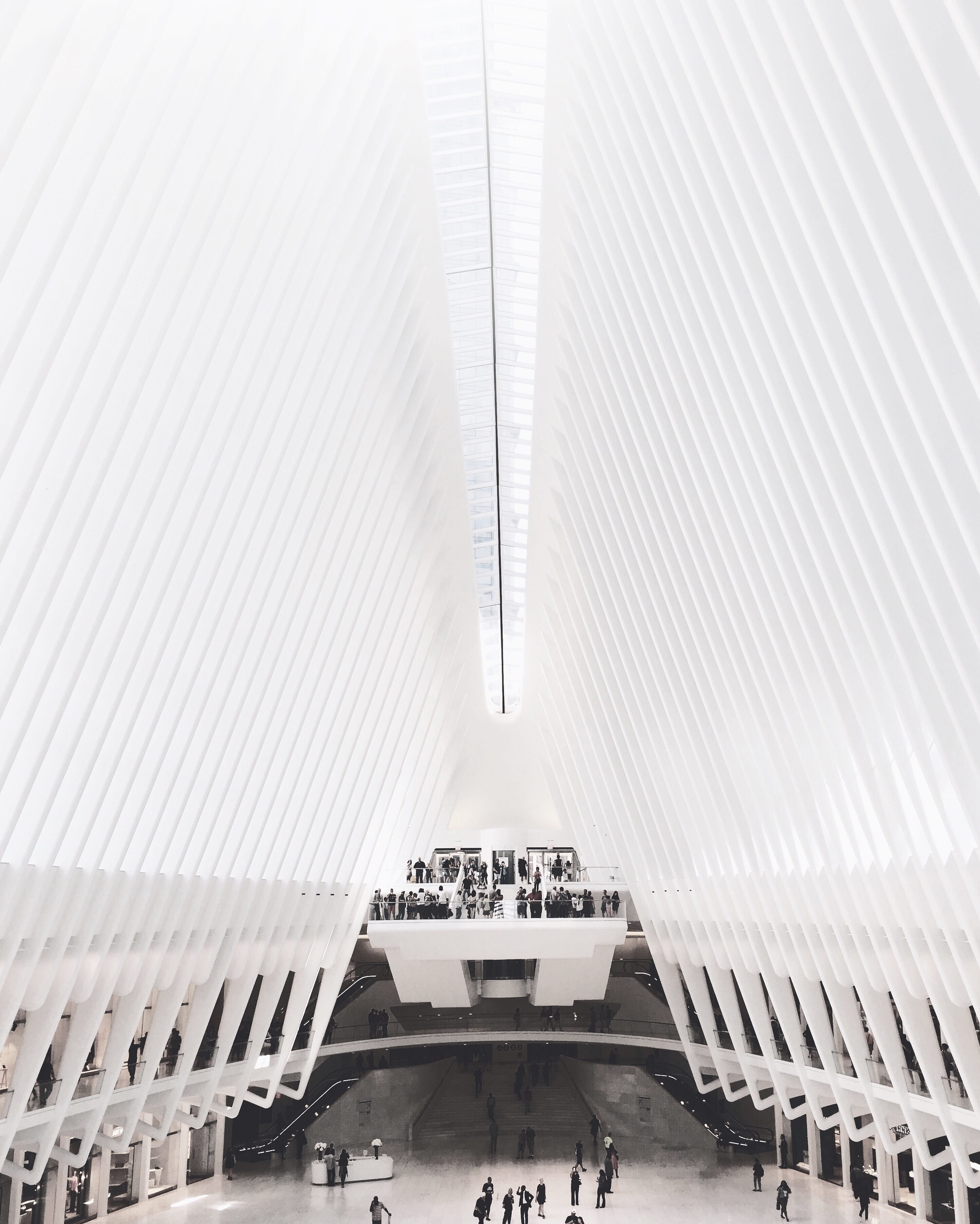mode of transportation, modern, high angle view, pattern, people, indoors, walk, in a row, symmetrical, built structure, crowd, city, 2K, light, window, Phone HD Wallpaper
