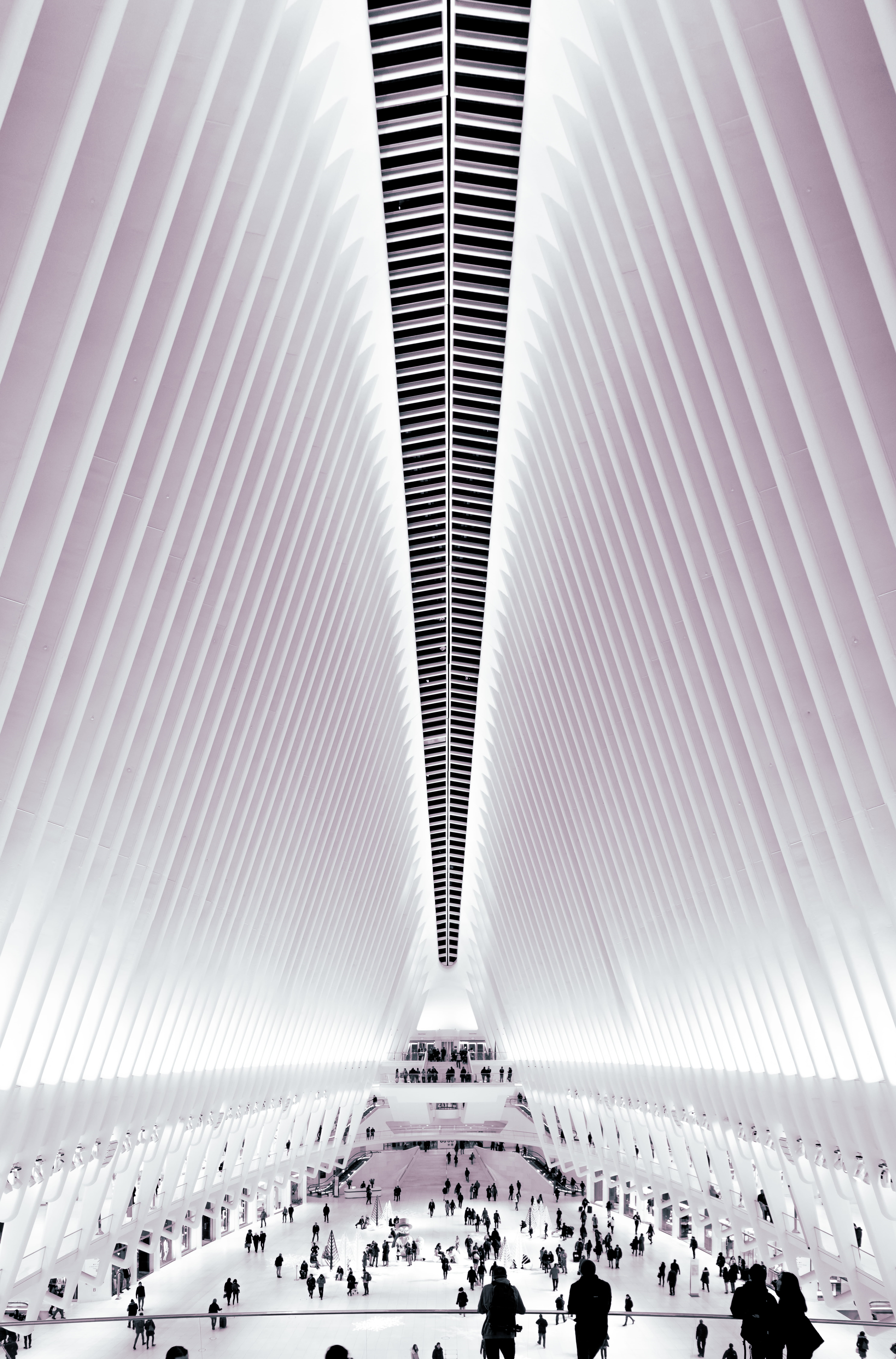 metal, transportation, architecture, 8K, ceiling, incidental people, people, train station, indoors, travel destinations, building, built structure, bridge, Phone HD Wallpaper