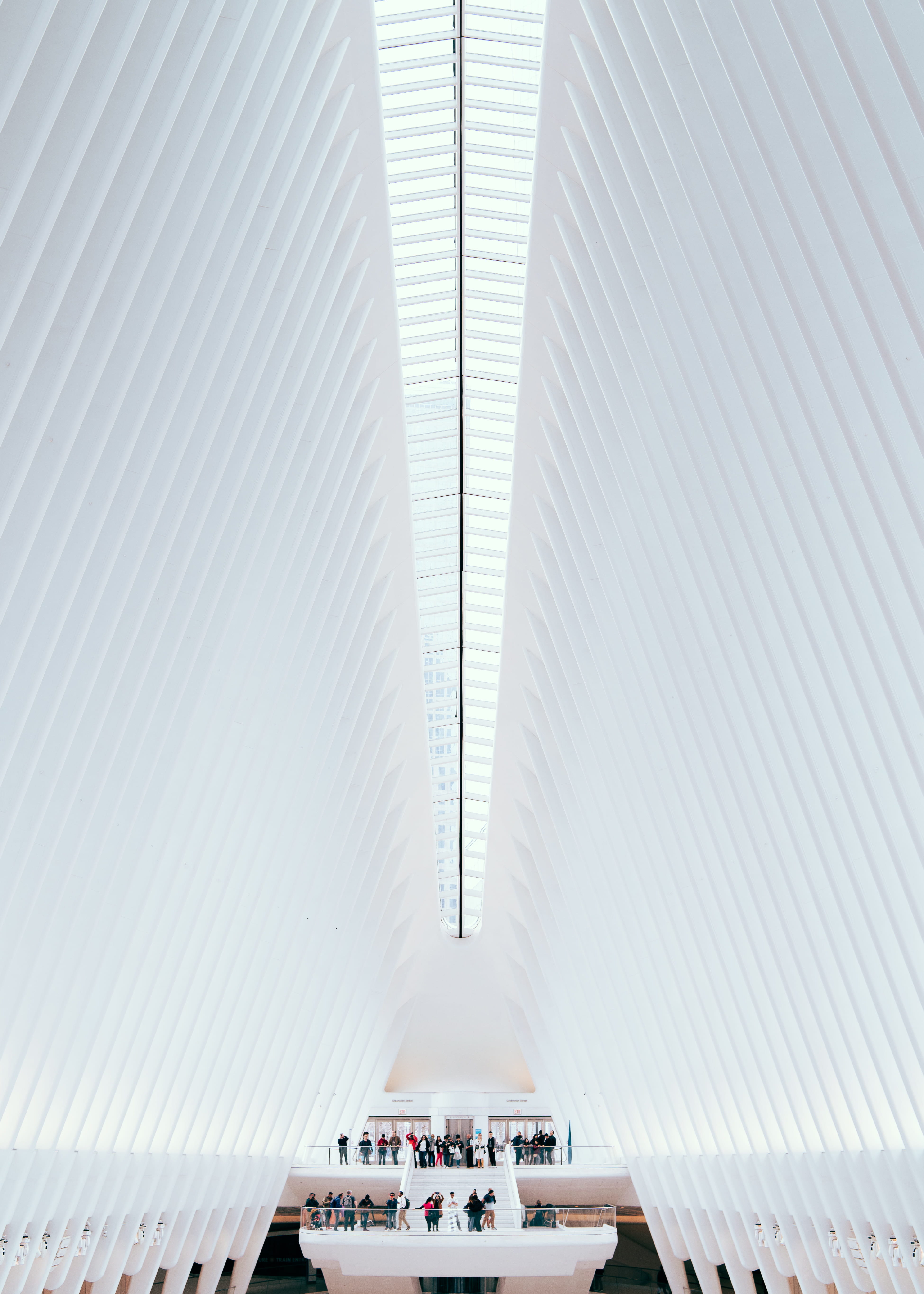 oculu, modern, stage, ceiling, diminishing perspective, 5K, architecture, day, built structure, staircase, metal, building, people, incidental people, Phone HD Wallpaper