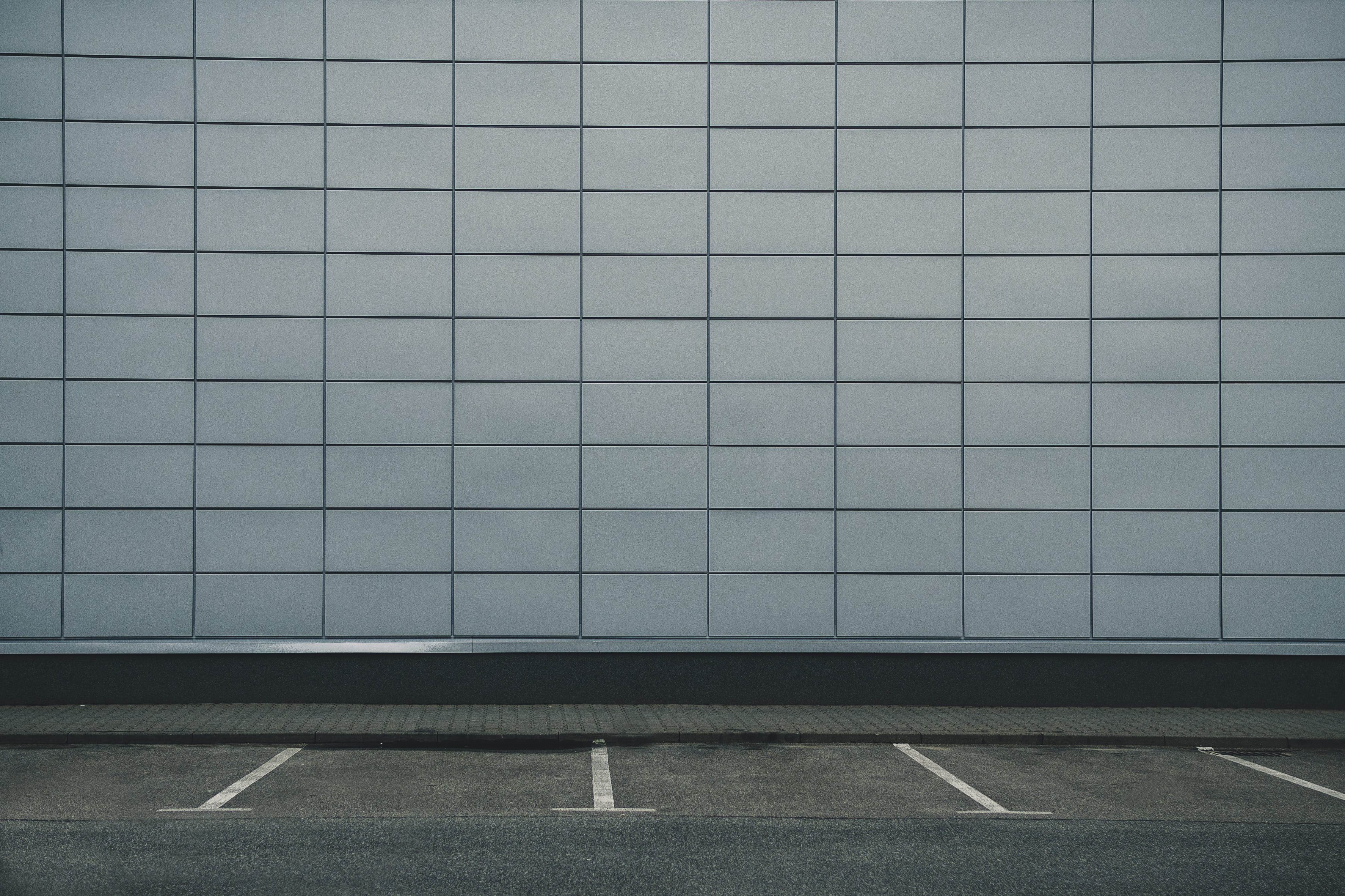 tile, absence, empty, transportation, parking, wall - Building Feature, blank, road, city, white, symbol, pattern, sign, building, indoors, architecture, HD Wallpaper