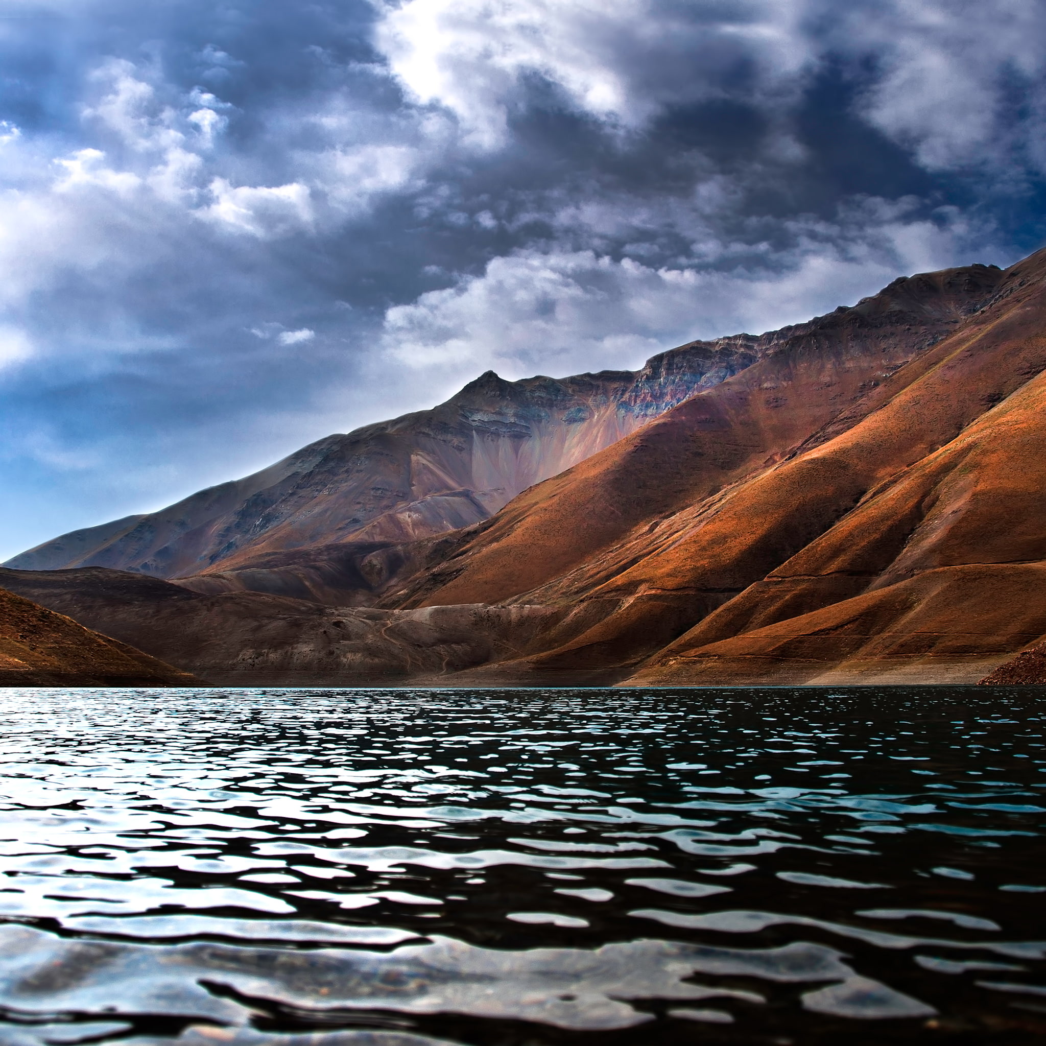 arid climate, brown, water, lakes, outdoors, nature, physical geography, mountain, lake, nikond5000, tranquil scene, pollution, non-urban scene, sky, iran, Phone HD Wallpaper