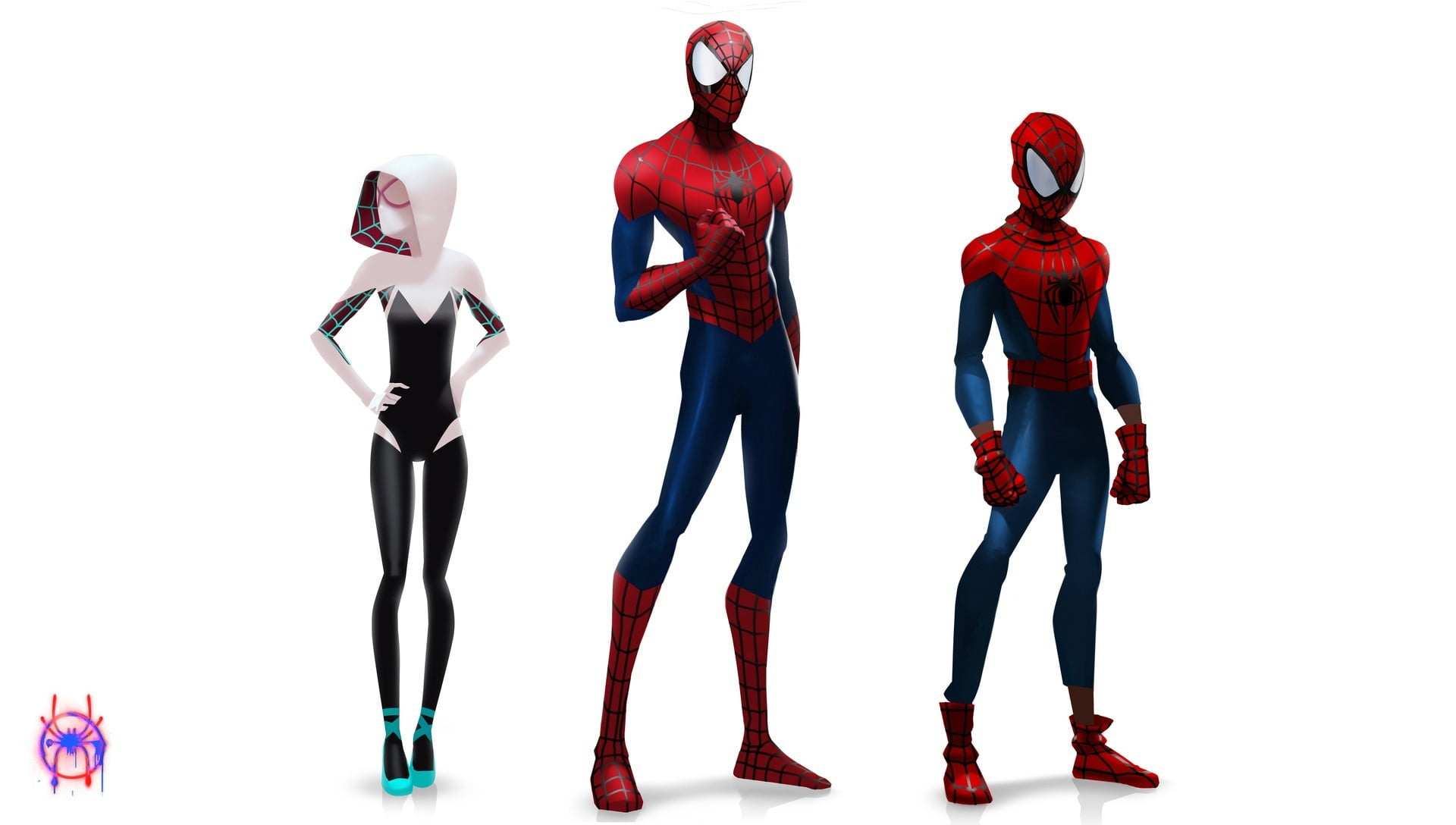 1080P, Spider-Man: Into the Spider-Verse, Gwen Stacy, concept, peter parker, through the universe, spider-man, HD Wallpaper