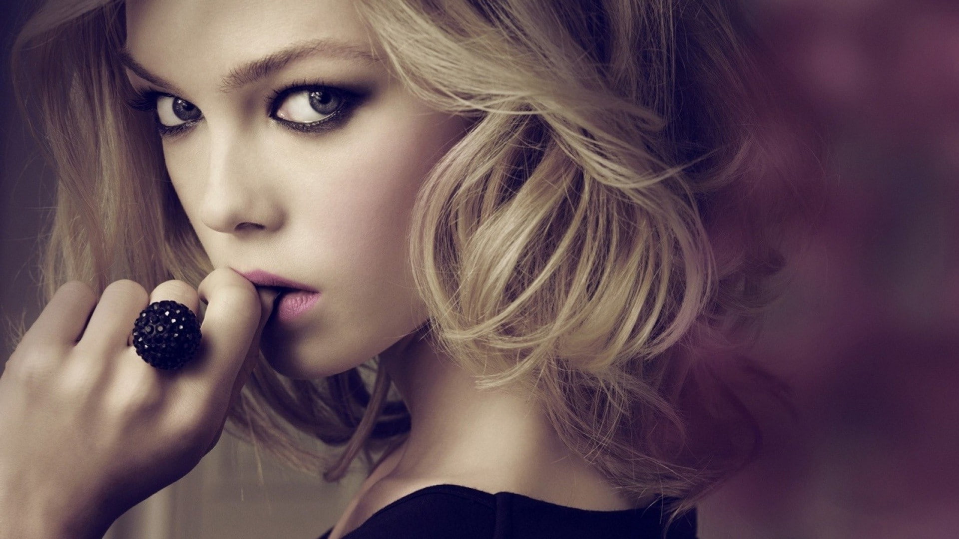 lips, 1080P, Siri Tollerod, eyes, women, HD Wallpaper