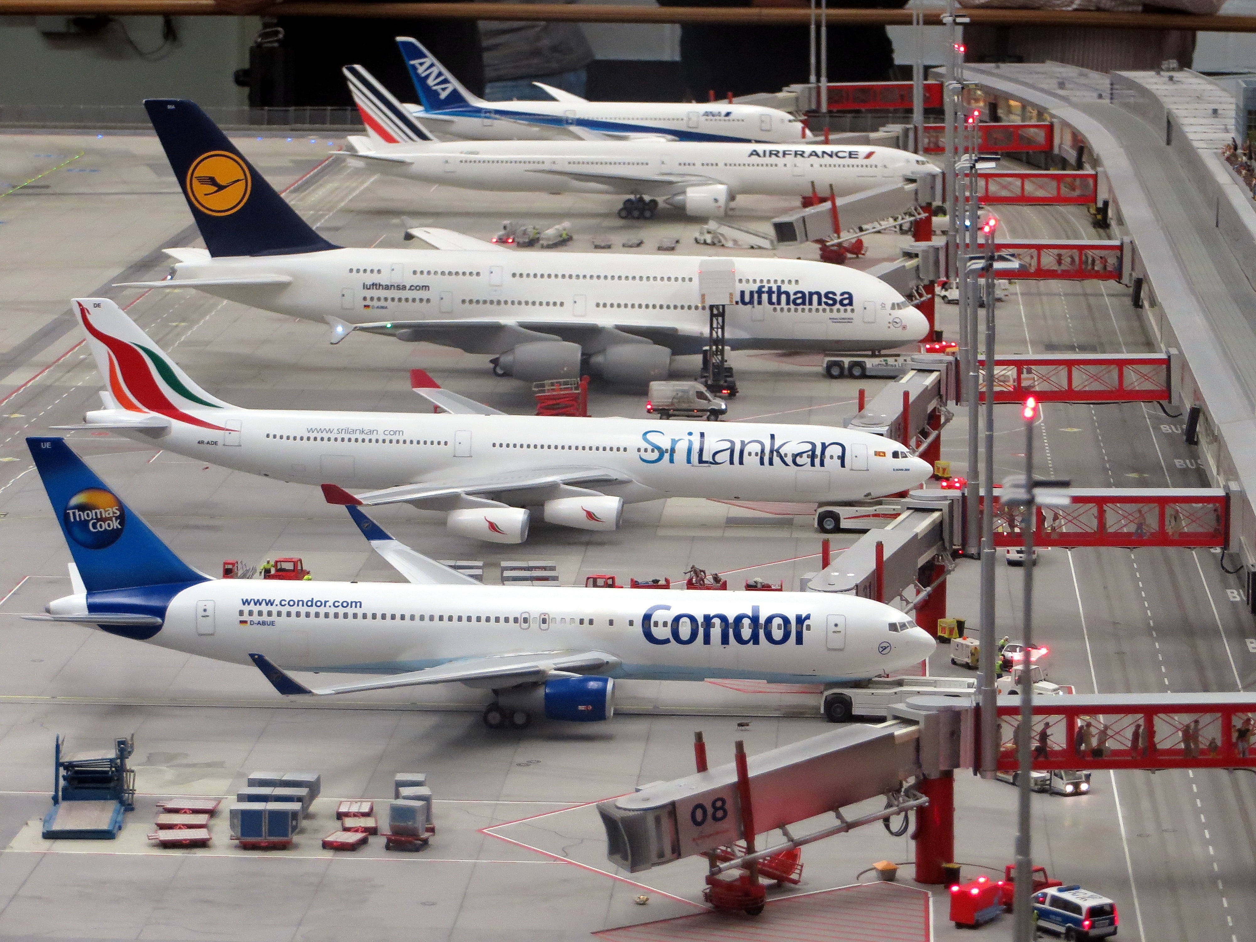 jet, airport runway, condor, stationary, miniatur wunderland, choice, 4K, communication, air Vehicle, indoors, white, flugzeuge, commercial Airplane, sri lankan, HD Wallpaper