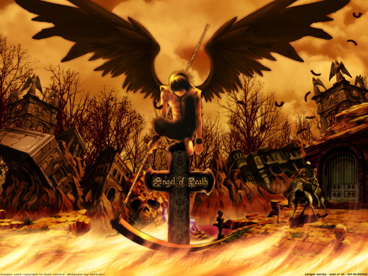 death, wings, 720P, anime, angel, hd, movie, cartoon, cartoon/comic, HD Wallpaper
