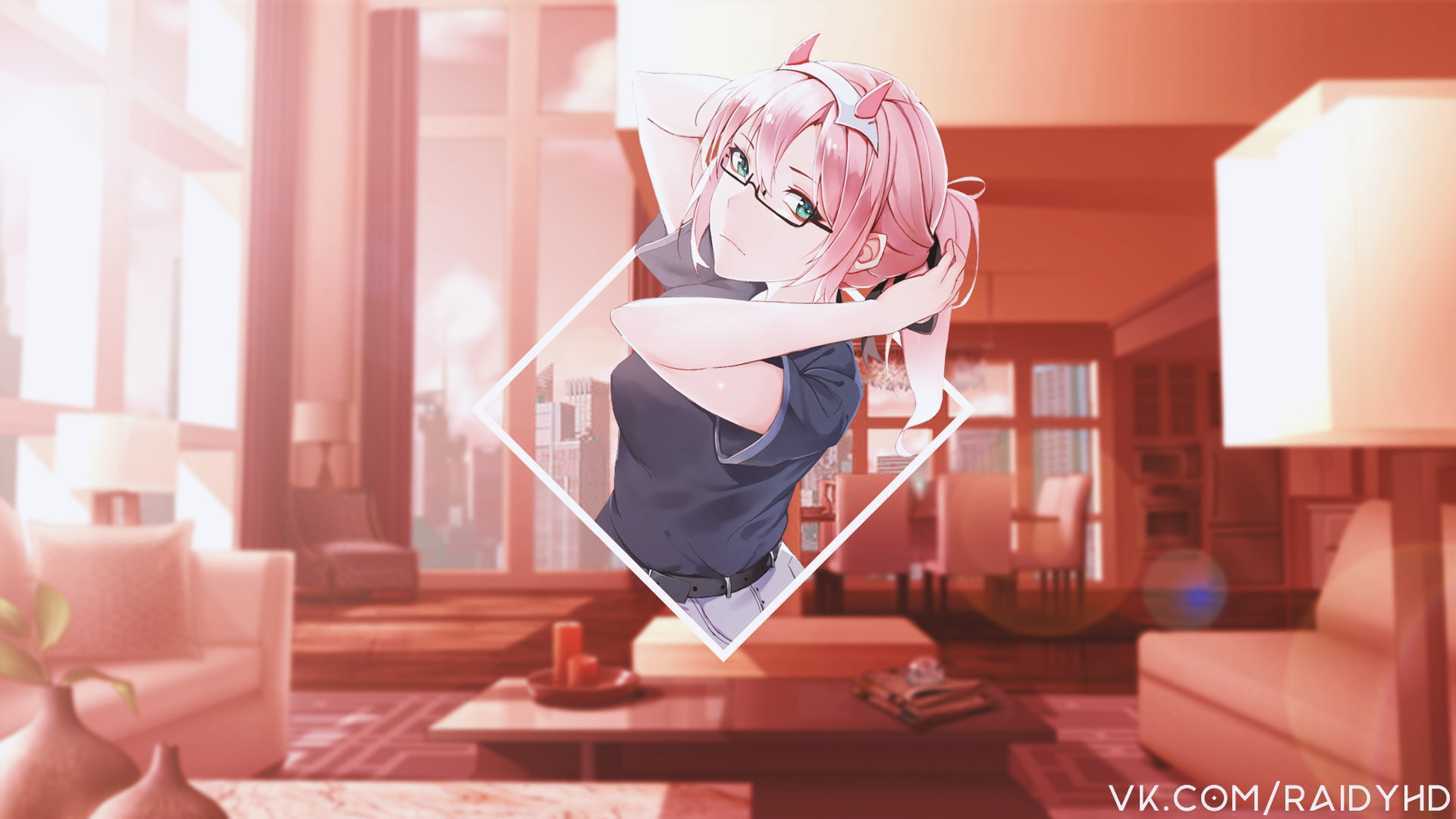1080P, anime, day, nature, communication, indoors, business, picture-in-picture, adult, anime girls, Zero Two (Darling in the FranXX), women, occupation, HD Wallpaper