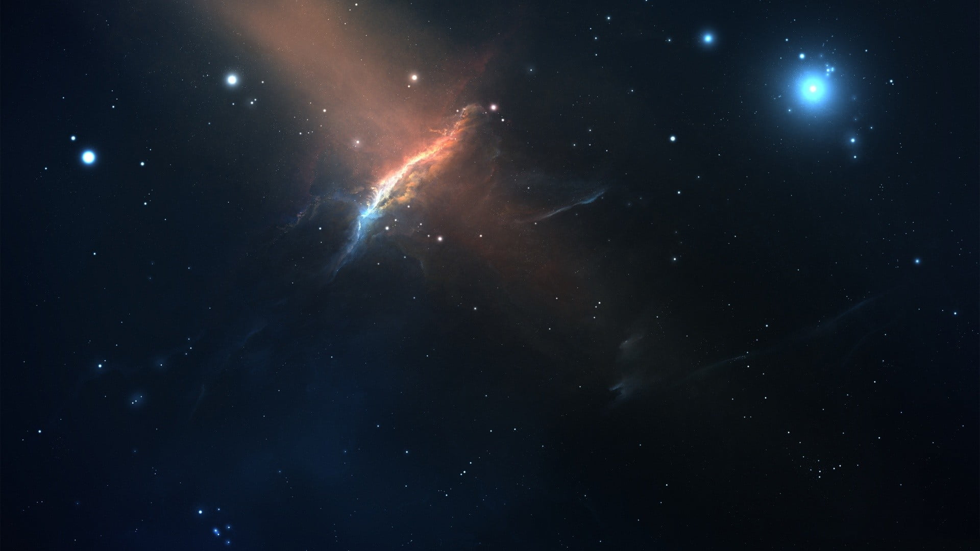 1080P, dark, mystery, space, night, star field, galaxy, computer, space exploration, bright, constellation, nebula, star - space, illuminated, luminosity, HD Wallpaper