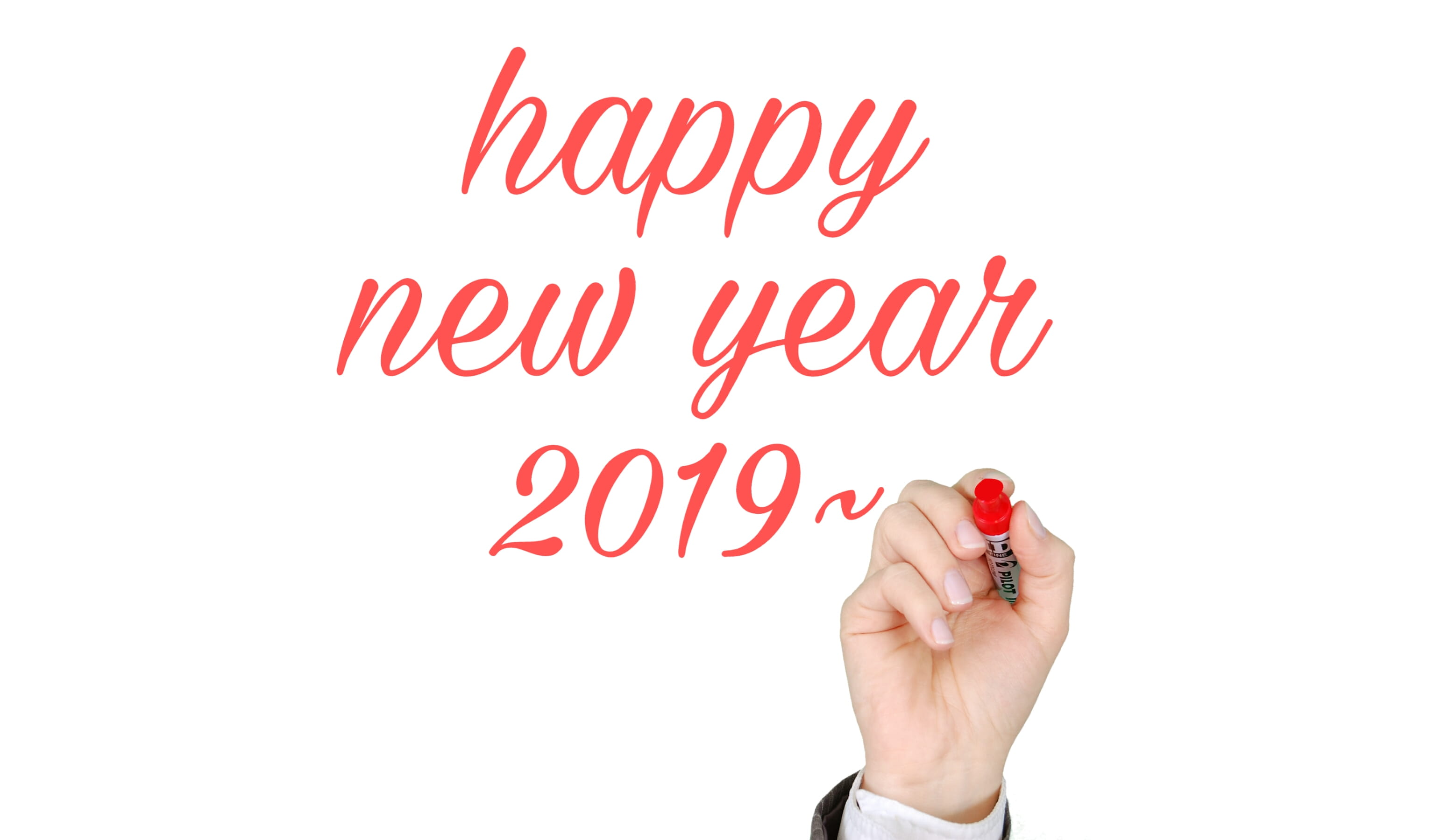 marker, writing, pen, body part, studio shot, 2019, human finger, close-up, happy, hand, finger, women, one person, business, greeting, new year, copy space, HD Wallpaper