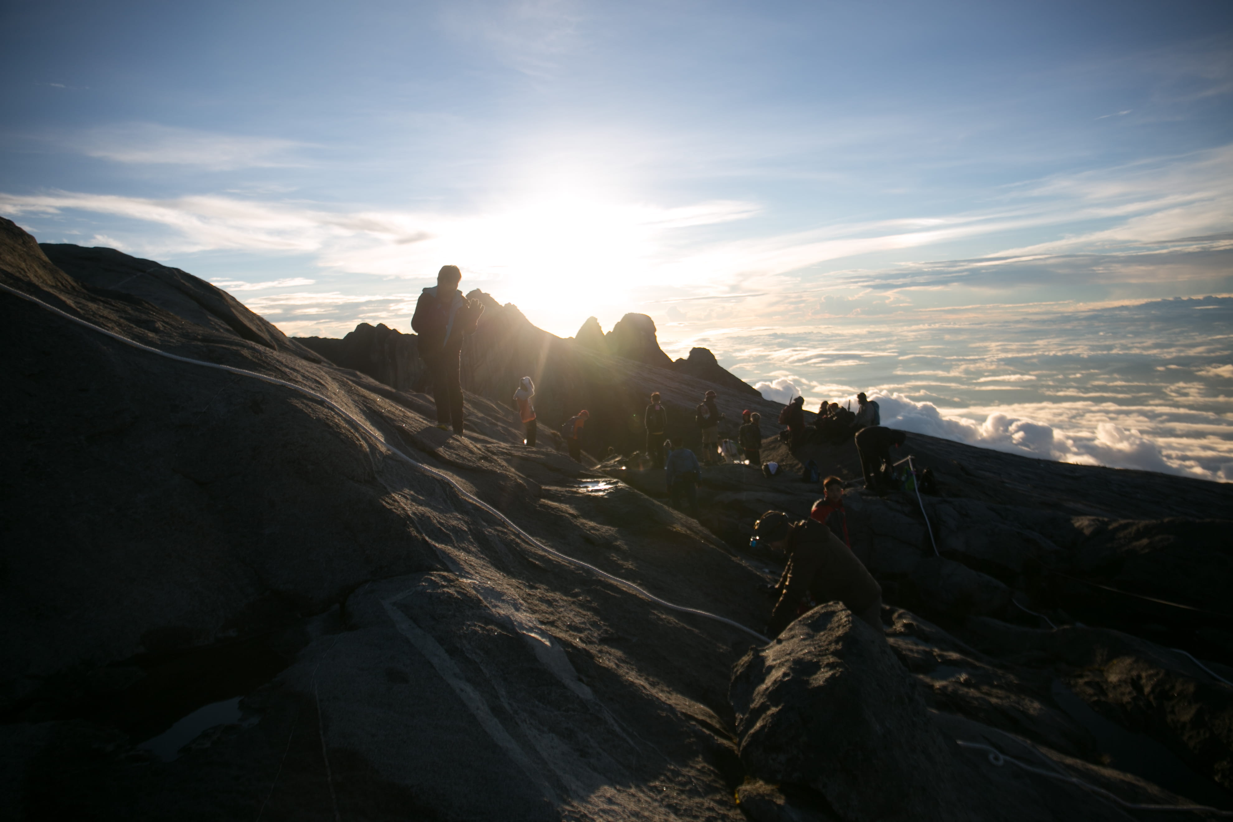 day, sky, rock, cloud - sky, mountain, mount kinabalu, travel, kinabalu, lens flare, no people, sunlight, malaysia, climb, outdoors, physical geography, HD Wallpaper