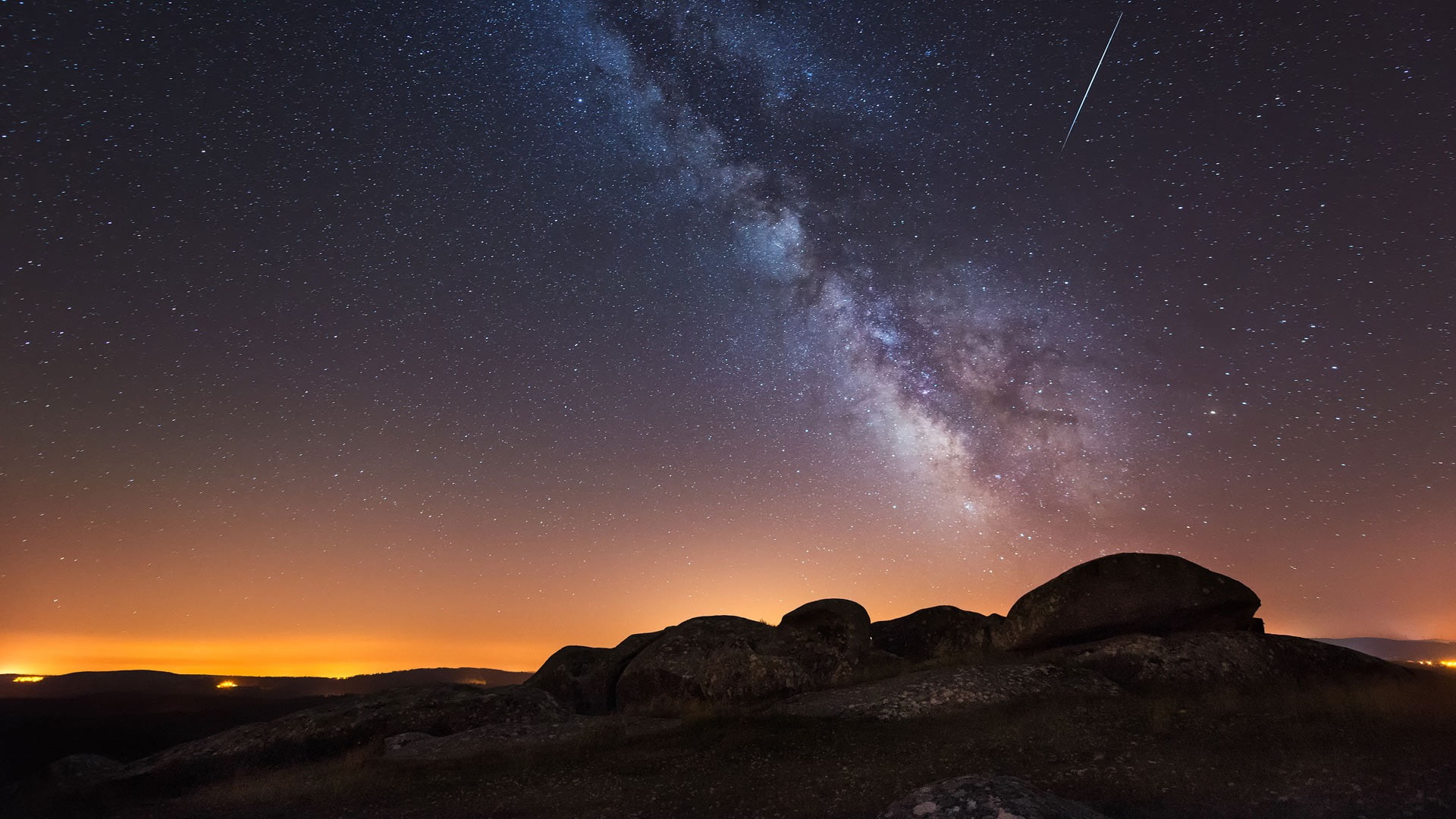 milky way, rock - object, star, official, theme, astronomy, star - space, night, august, space, space and astronomy, sky, constellation, solid, mountain, HD Wallpaper