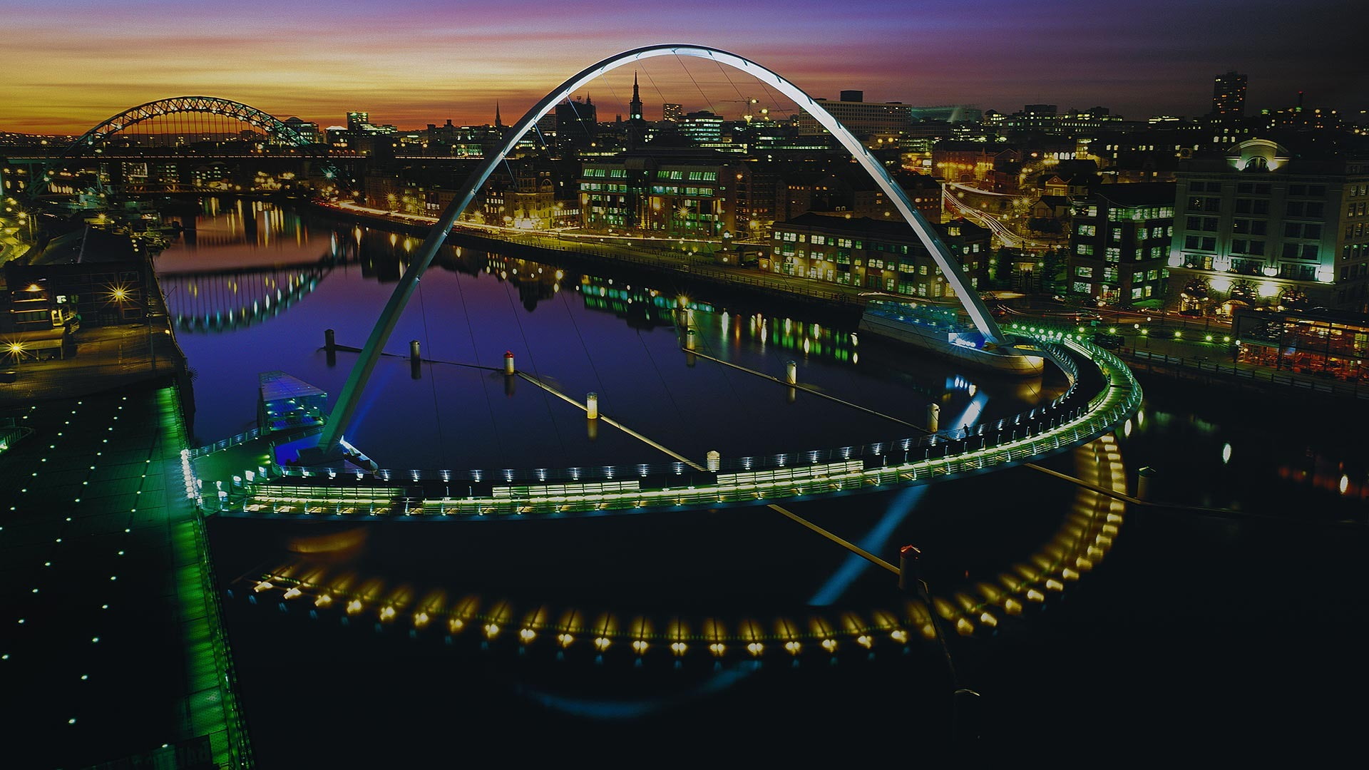 august, modern, city, built structure, connection, night, cityscape, building, bridge - man made structure, travel destinations, official, illuminated, HD Wallpaper