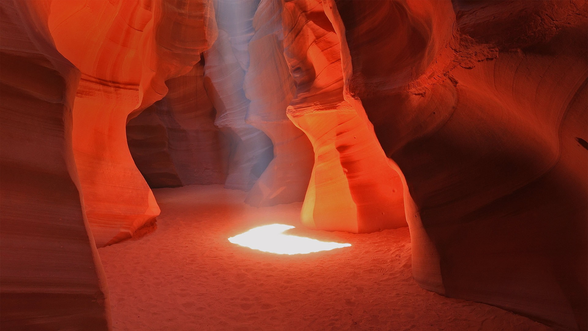 eroded, lighting equipment, rock formation, red, glowing, travel, rock, travel destinations, nature, official, rock - object, illuminated, low angle view, HD Wallpaper