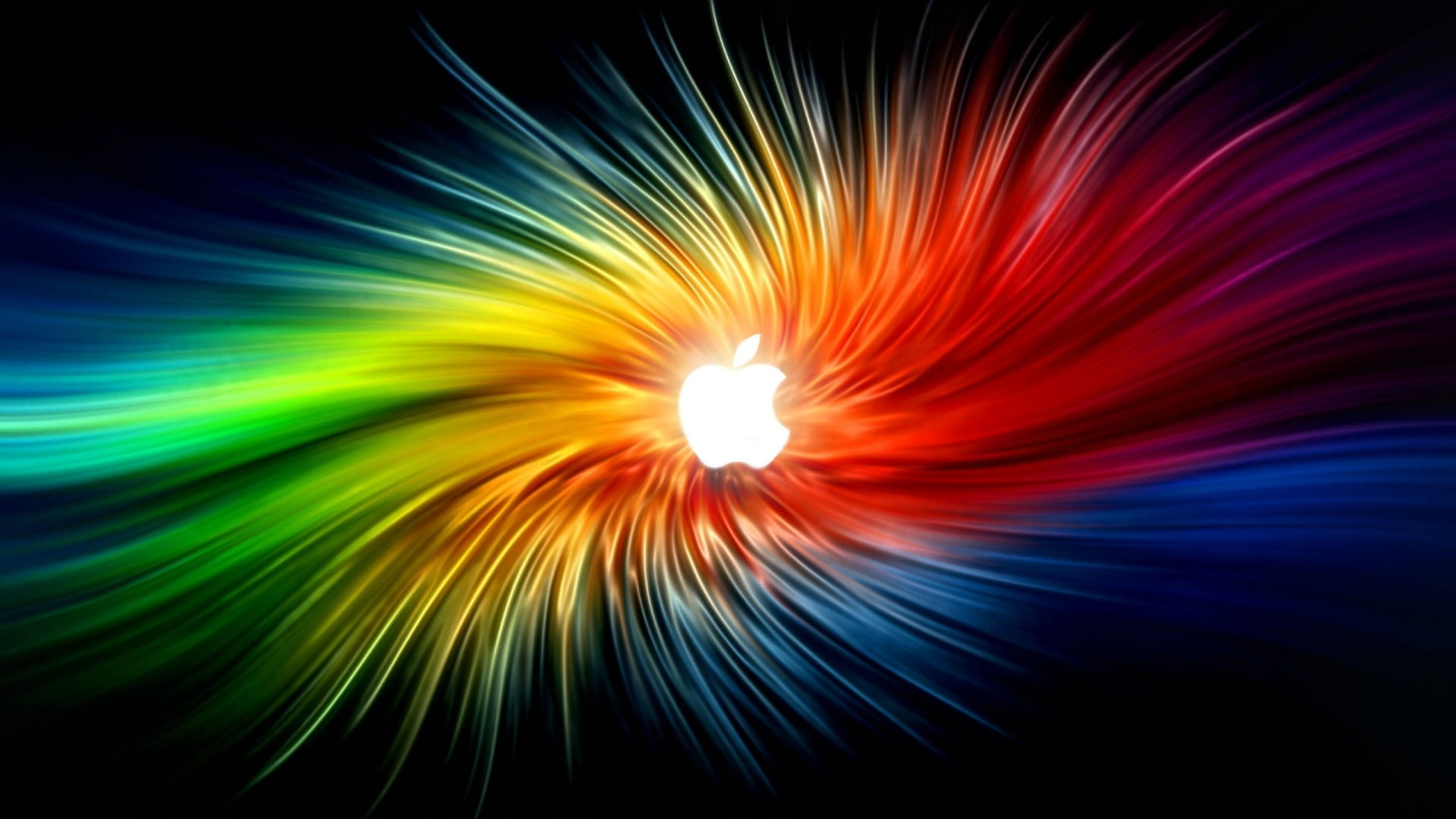black background, nature, rays, motion, light - natural phenomenon, bright, pattern, studio shot, glowing, Apple, logo, abstract, abstract backgrounds, HD Wallpaper