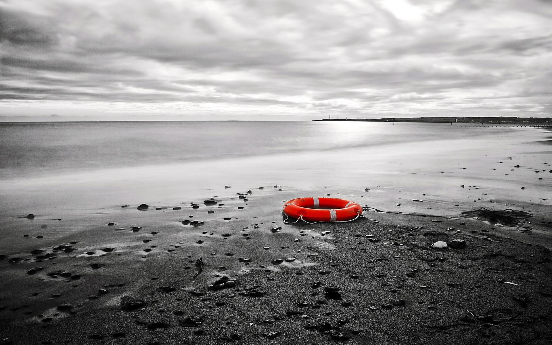 lifebuoy, saver, nature, life, 3d and abstract, beach, ocean, 1080P, HD Wallpaper
