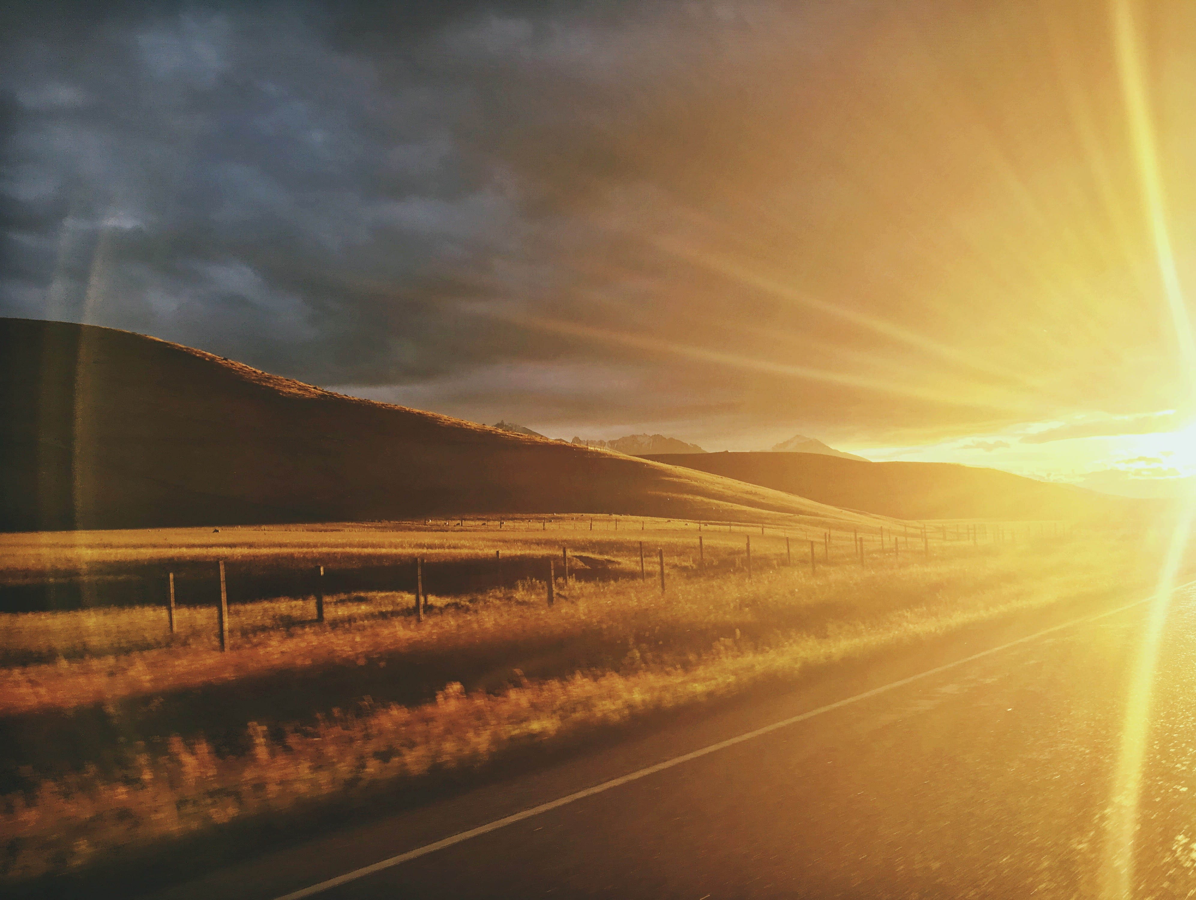 tranquility, land, outdoors, country road, south island, the way forward, cloud - sky, sunset, beauty in nature, environment, drive, mount aspiring national park, HD Wallpaper
