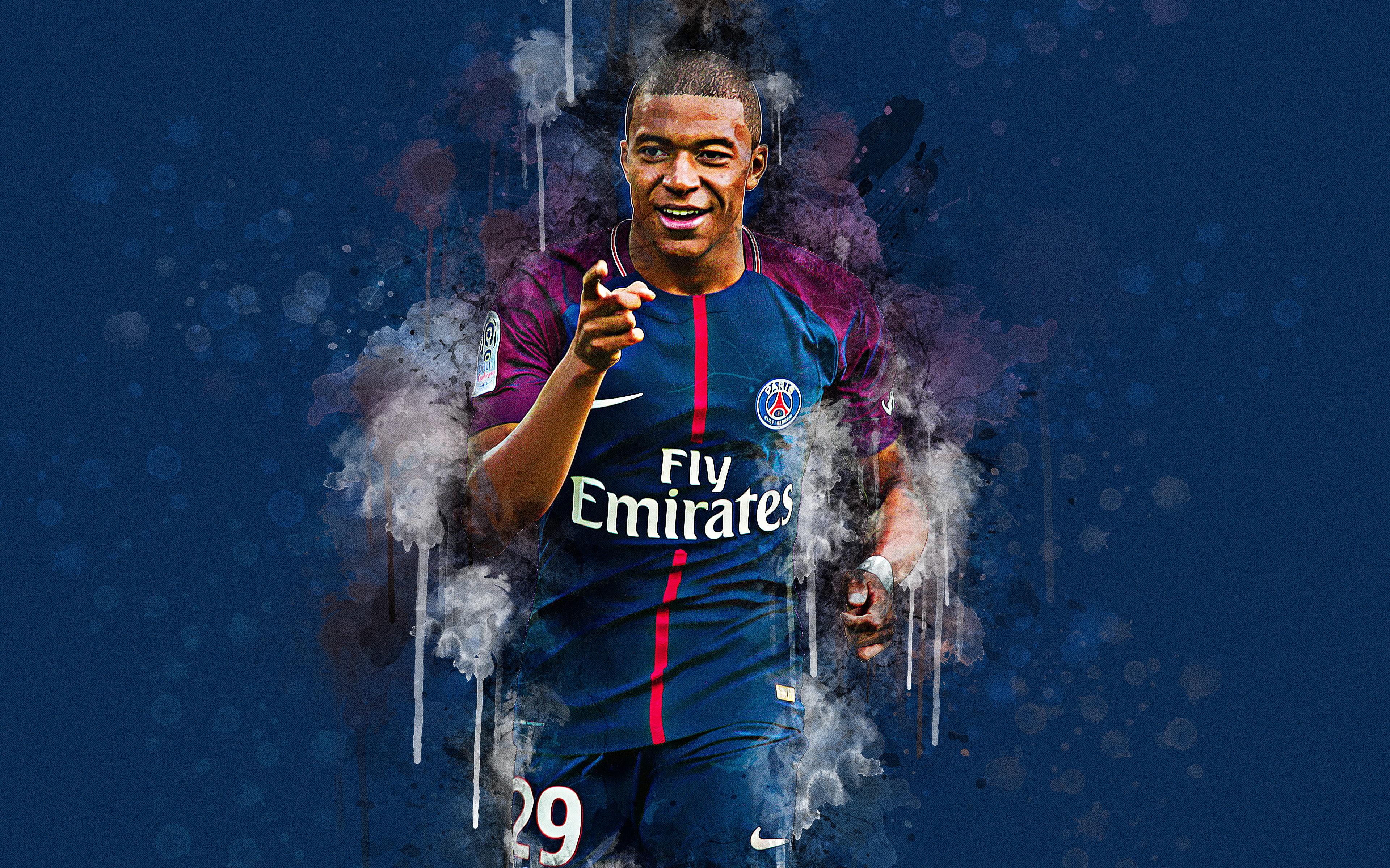 Soccer, Kylian Mbappé, 4K, Paris Saint-Germain F.C., HD Wallpaper